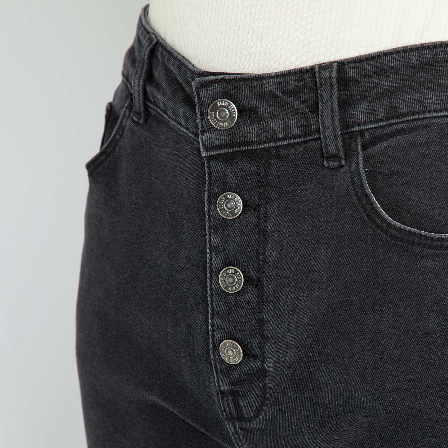 Jean mom taille tr s haute - L30 Noir