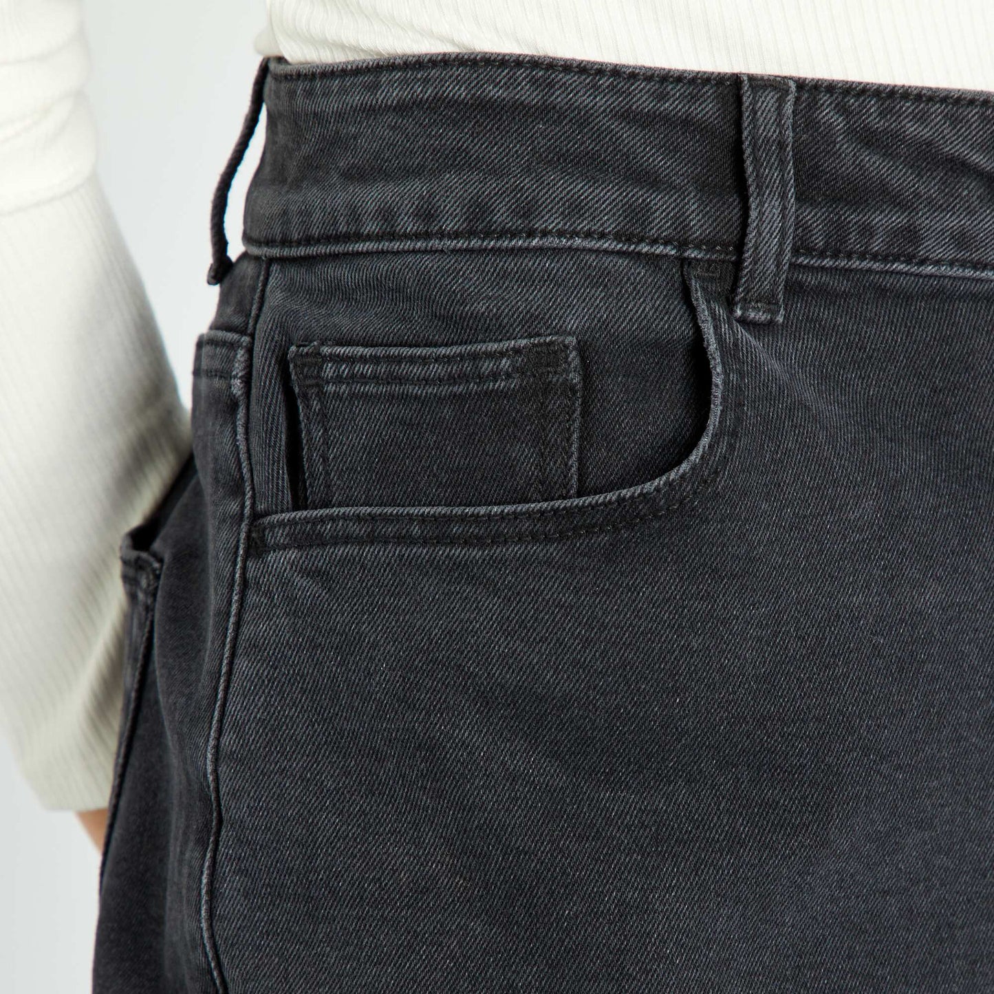 Jean mom taille tr s haute - L30 Noir