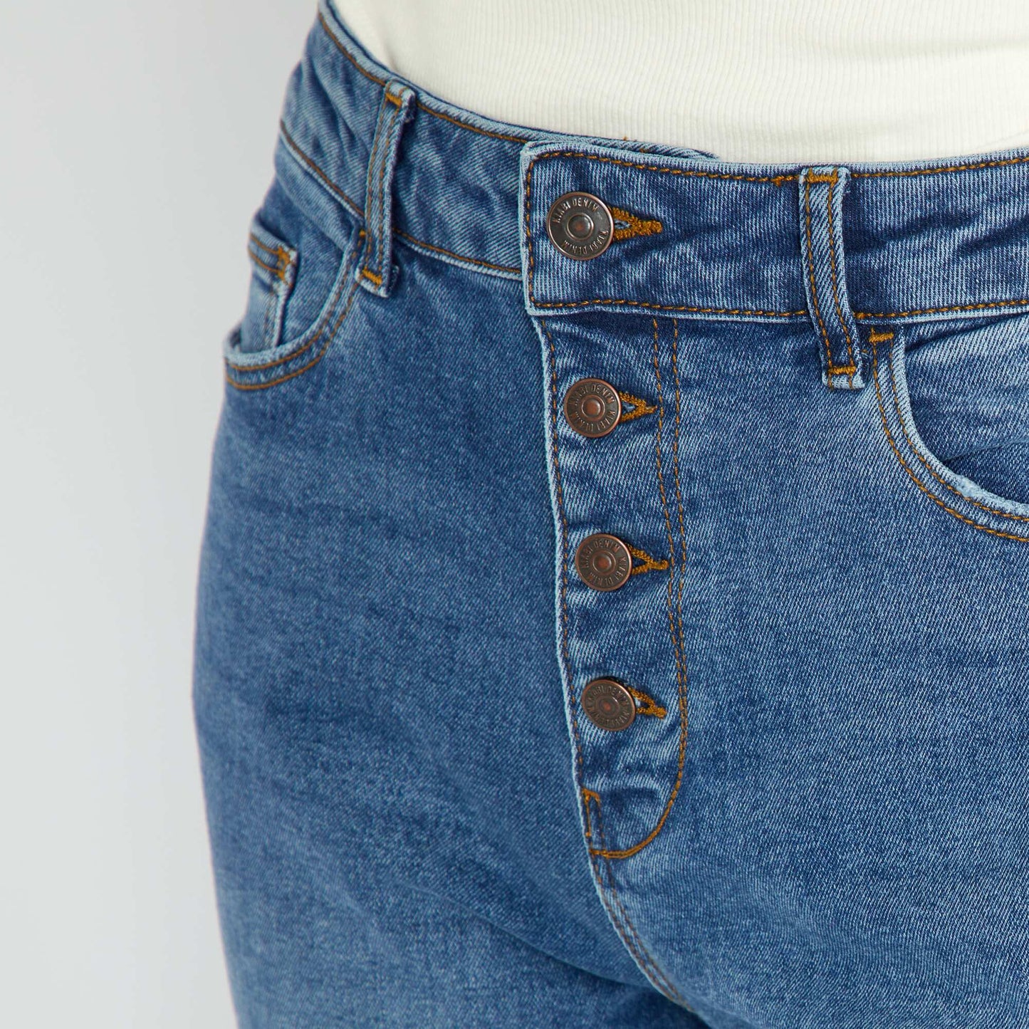 Jean mom taille tr s haute - L30 Bleu stone