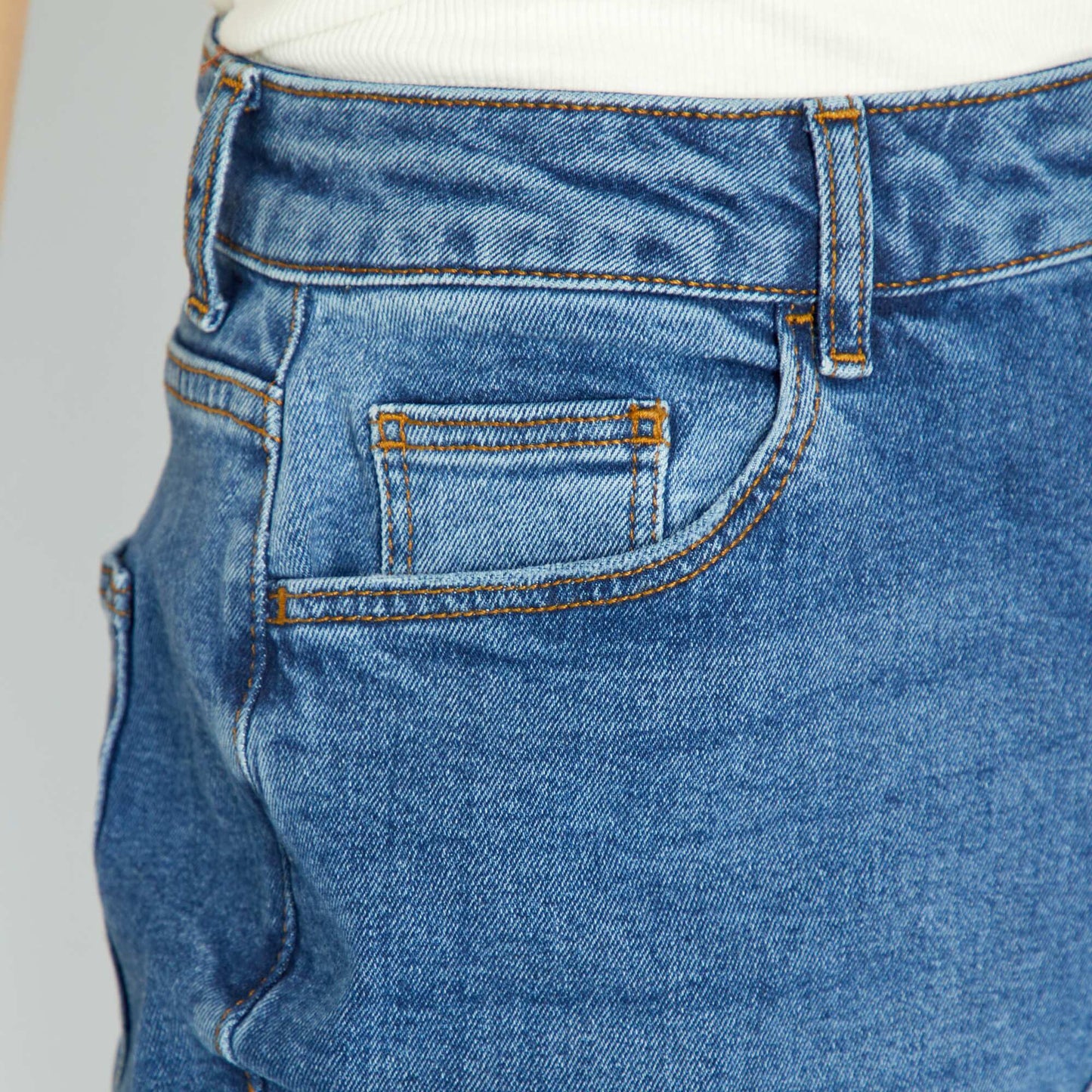 Jean mom taille tr s haute - L30 Bleu stone