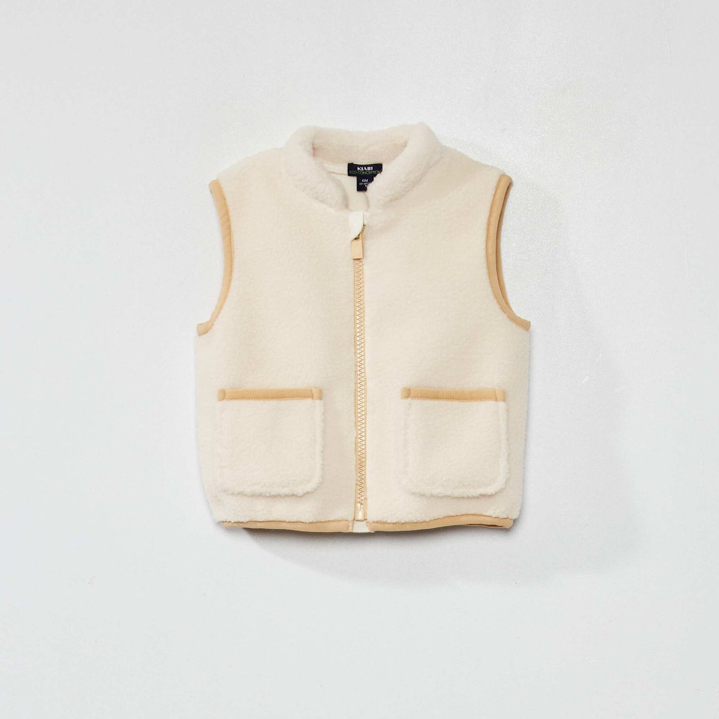 Gilet sans manches en sherpa Ecru/beige