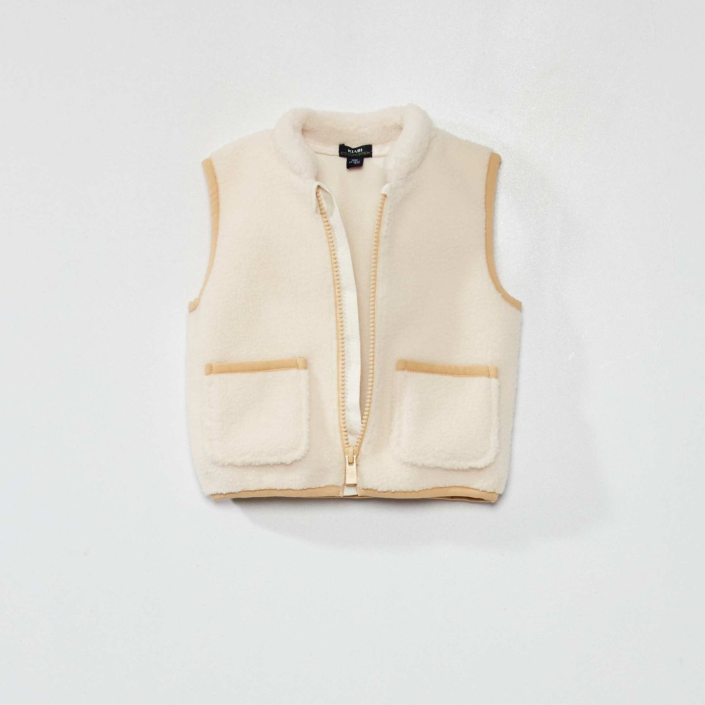 Gilet sans manches en sherpa Ecru/beige