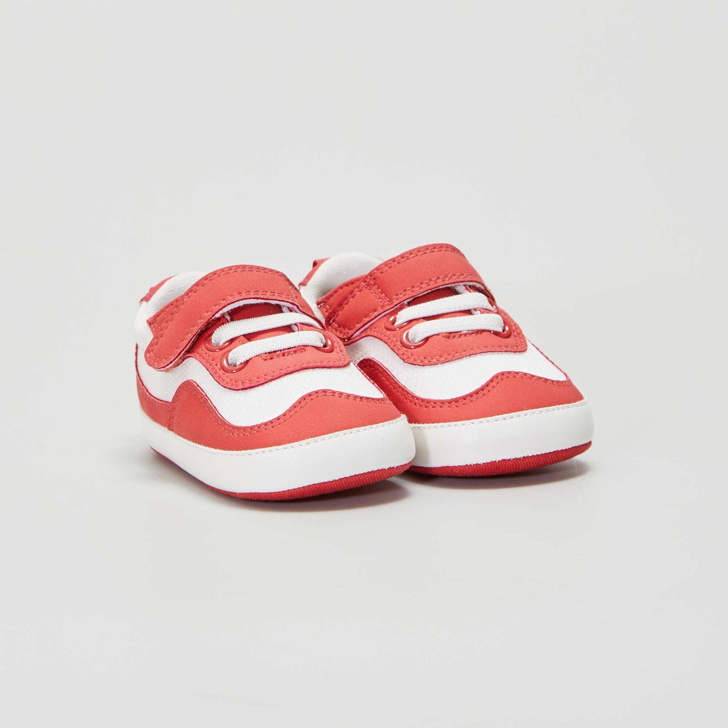 Baskets bicolores faciles enfiler Rouge