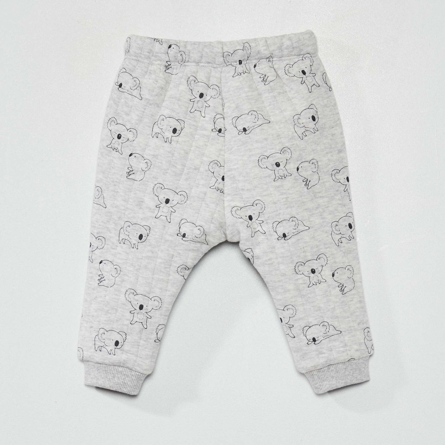 Pantalon en maille matelass e motif animal Gris