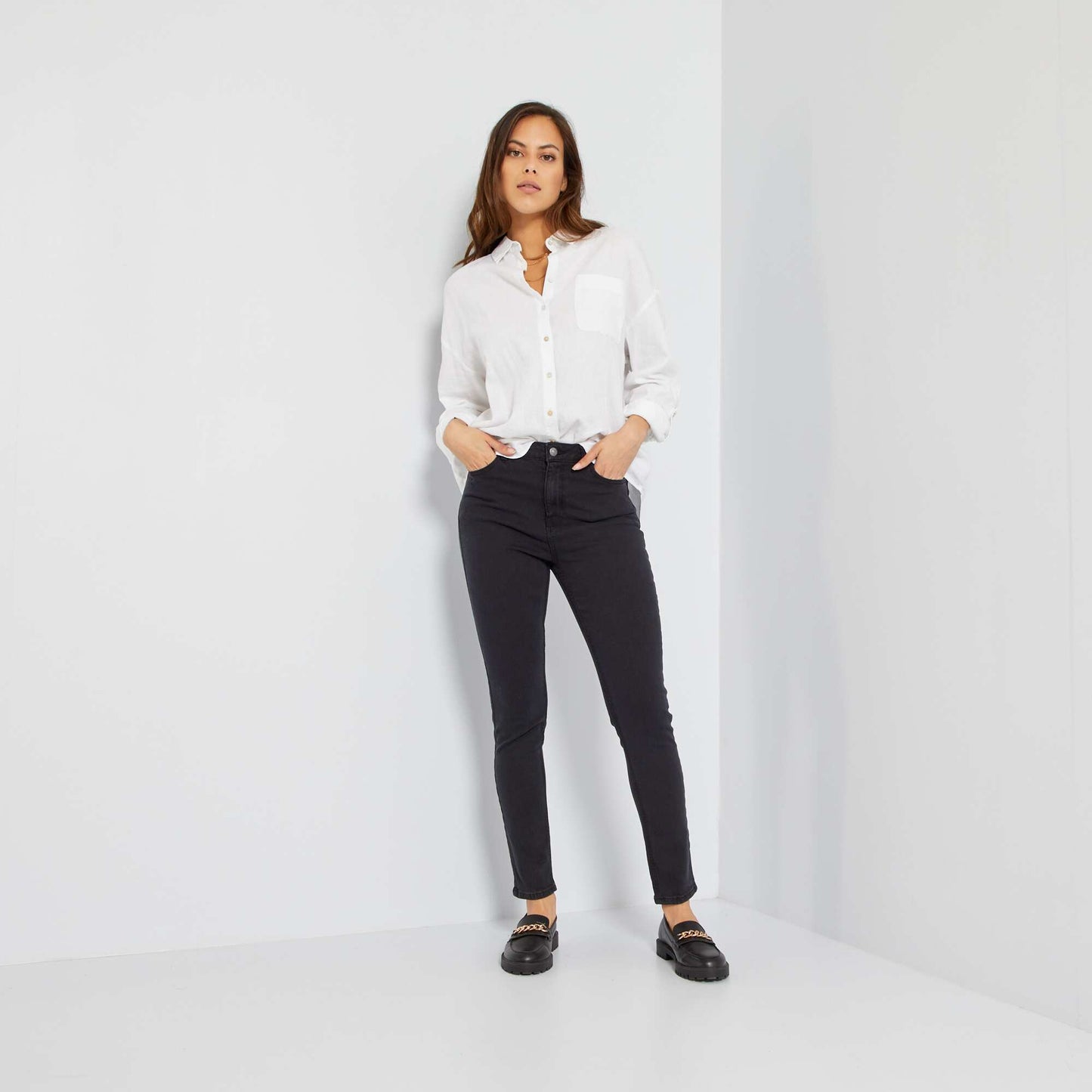 Slim taille haute longueur US30 Noir