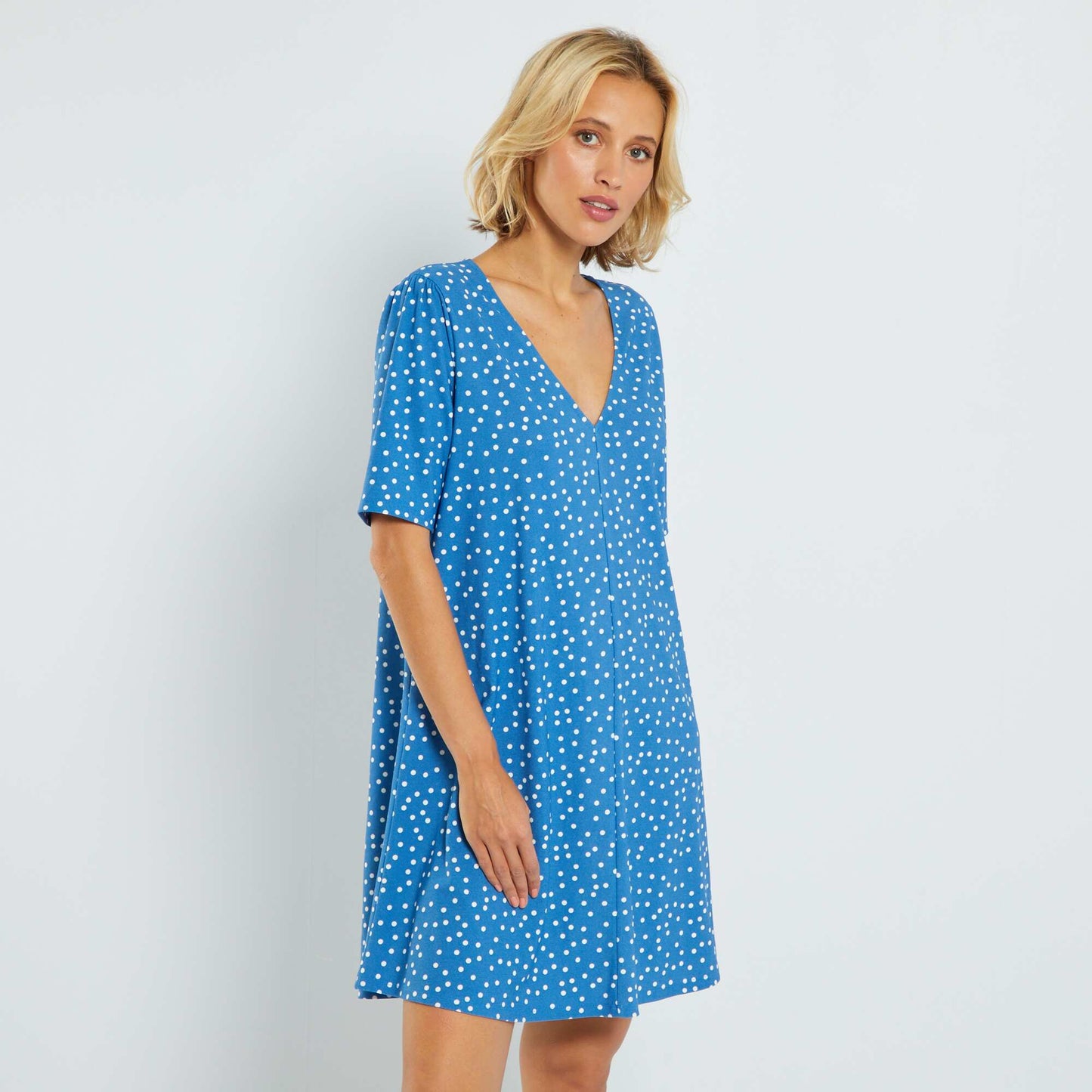Robe courte stretch avec imprim Bleu