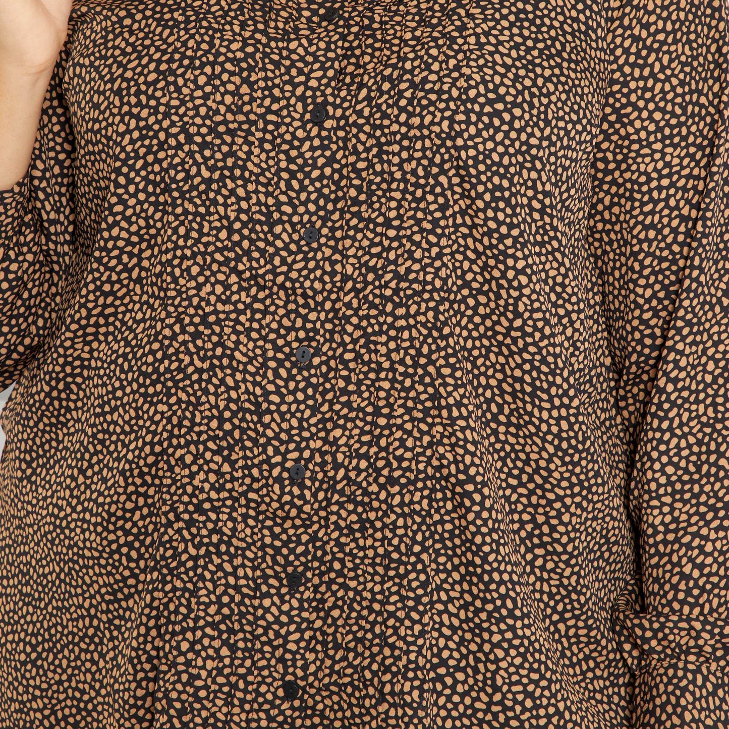 Chemise fluide col volant Noir