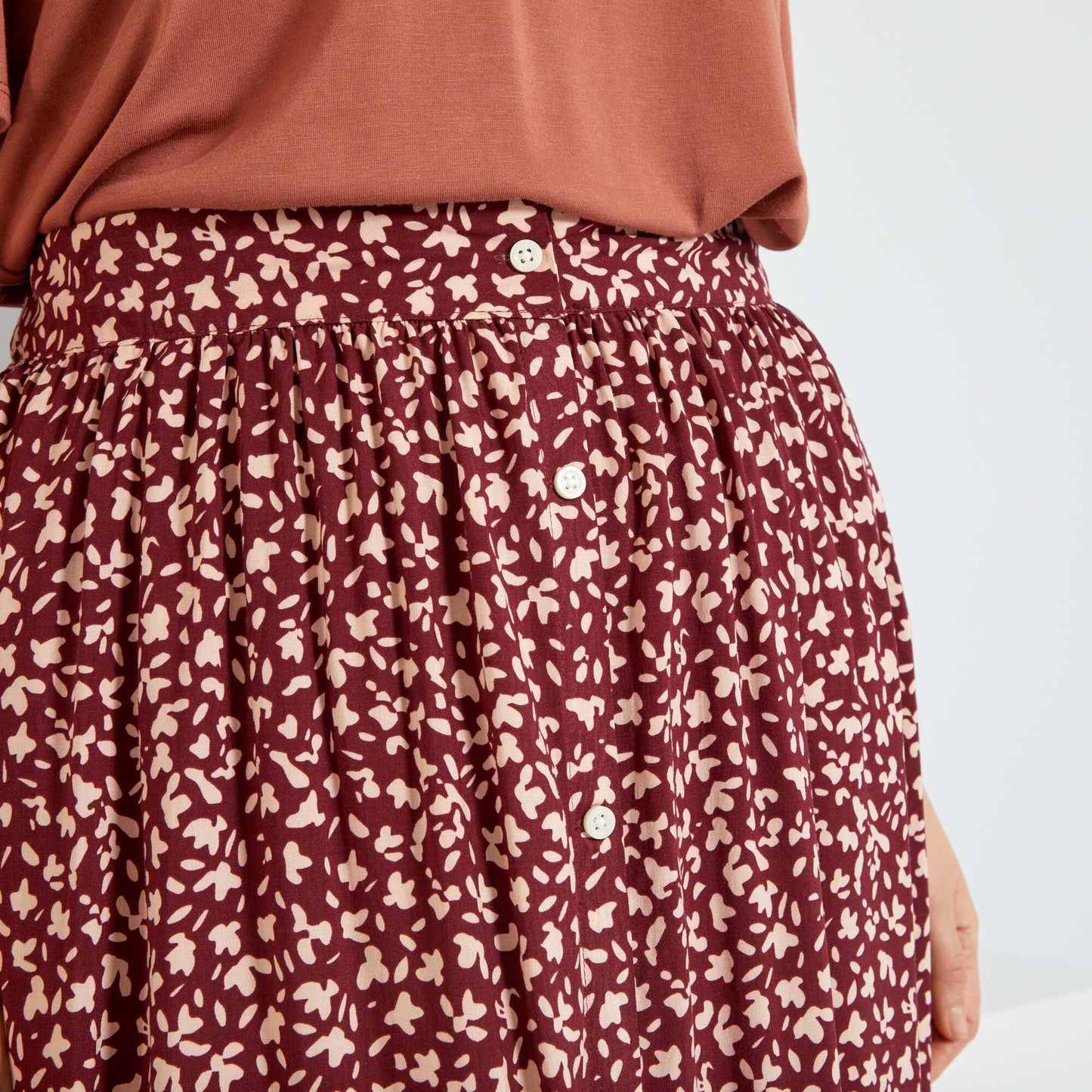 Jupe longue imprim e Rouge