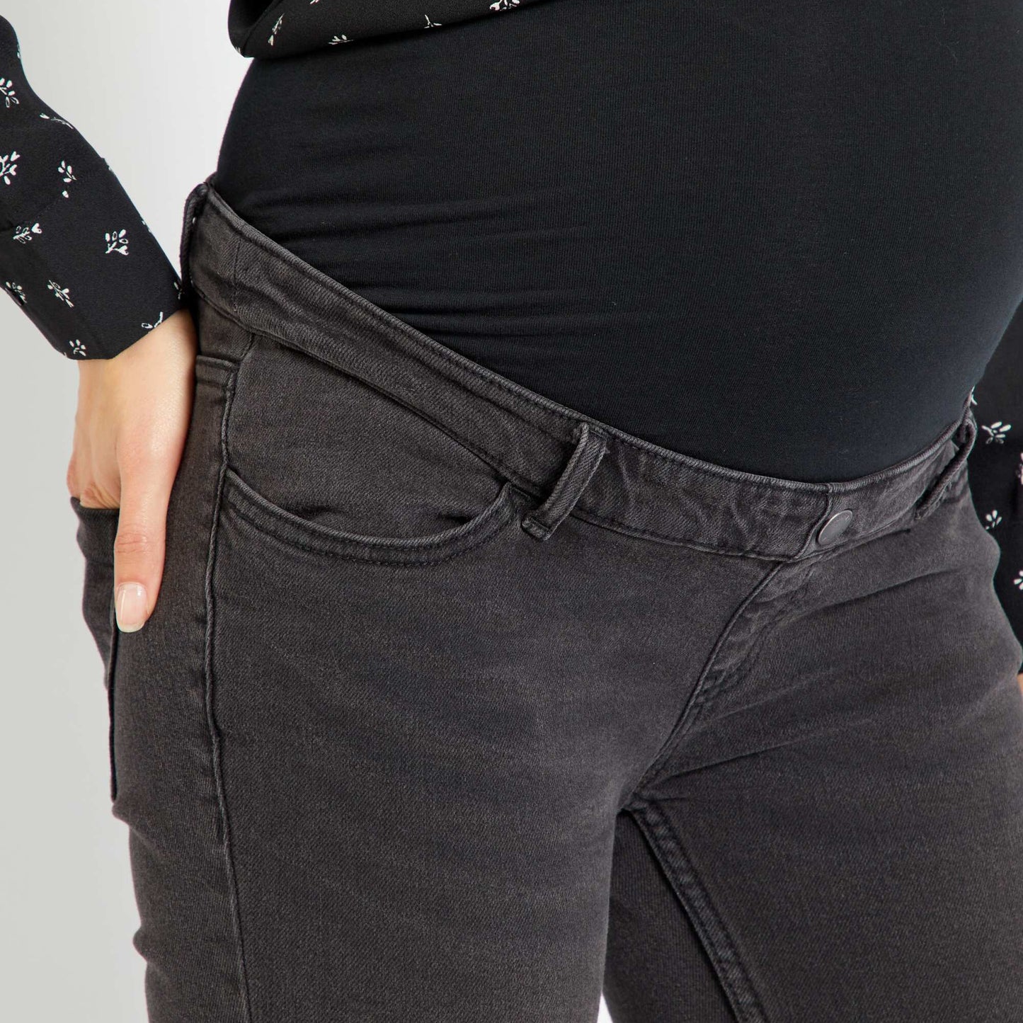 Jean grossesse skinny L28 Gris fonc