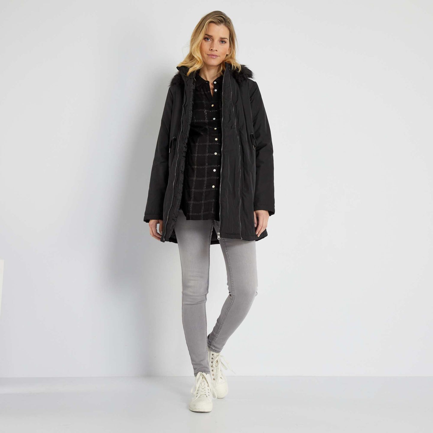 Chemise carreaux maternit Noir