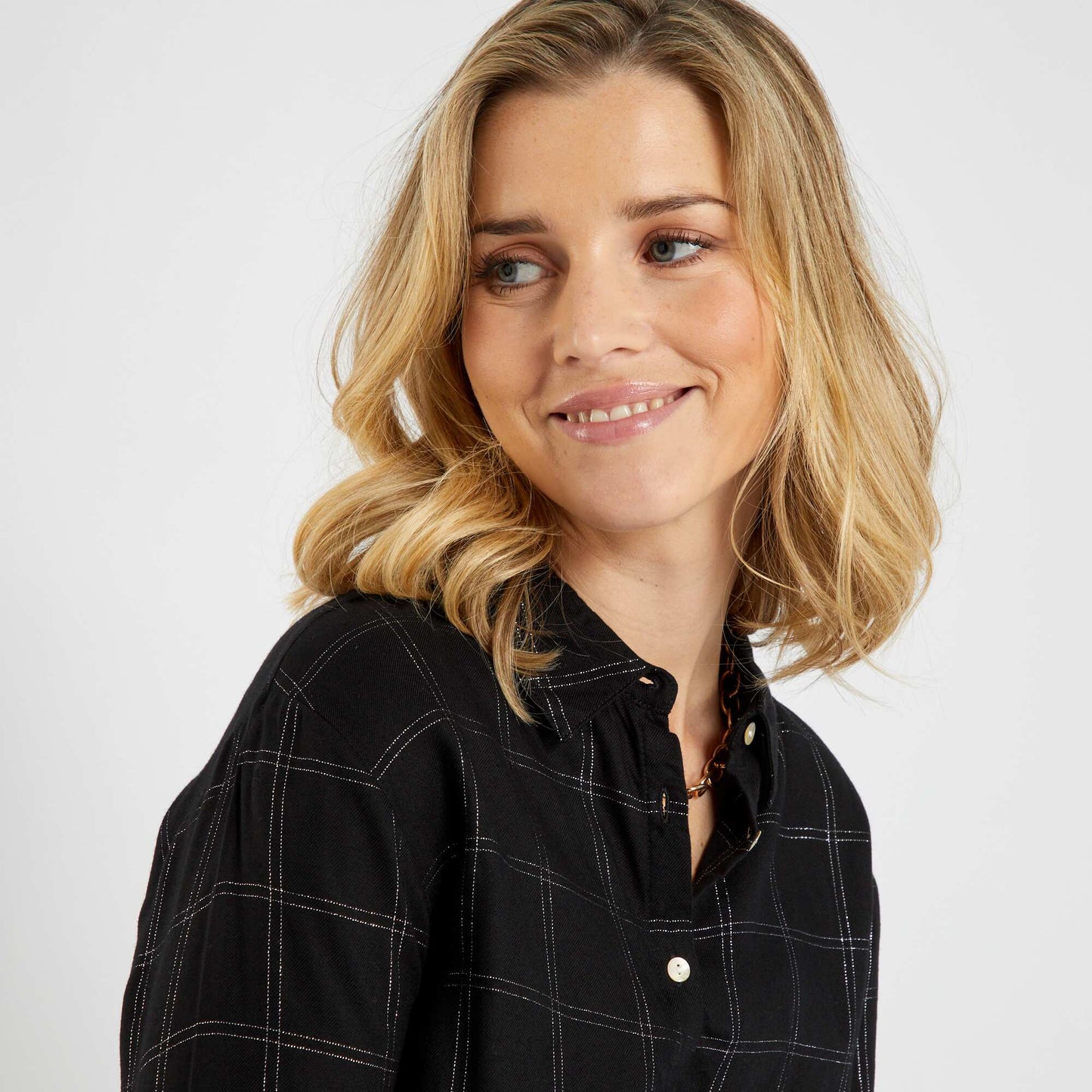 Chemise carreaux maternit Noir