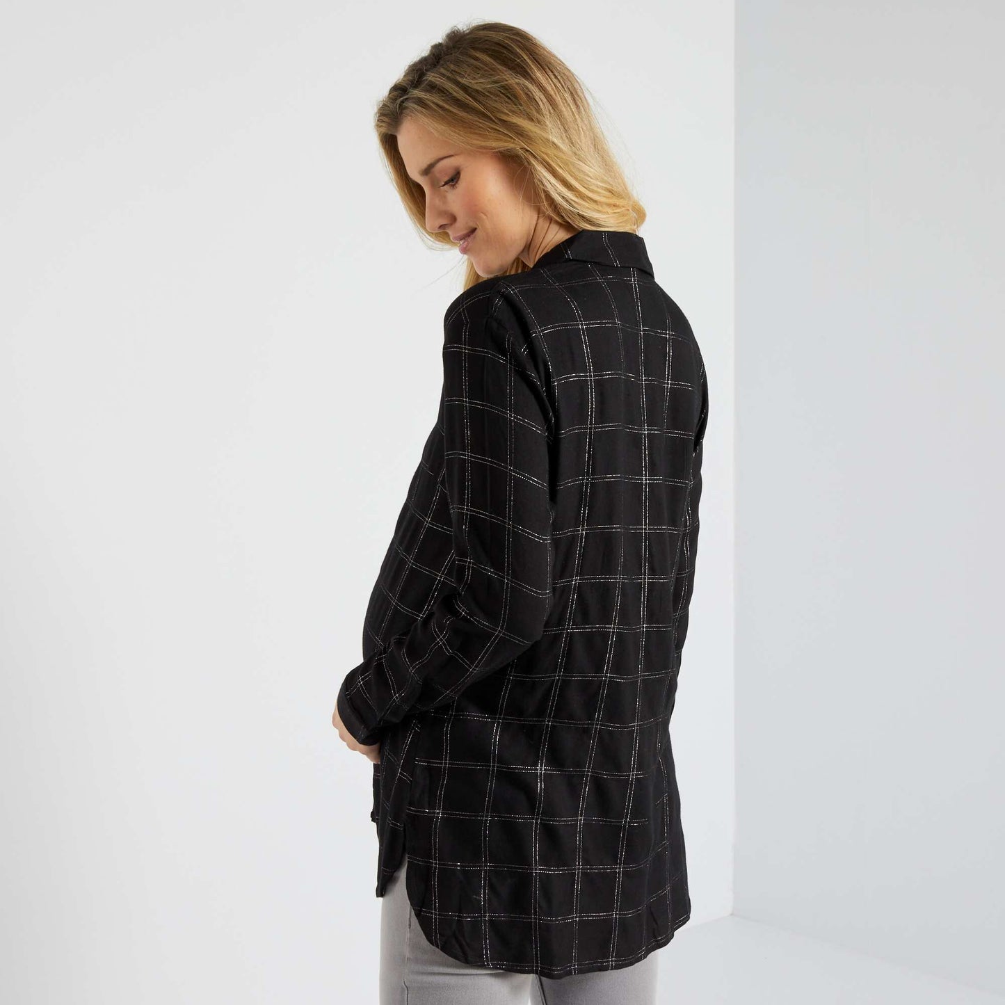 Chemise carreaux maternit Noir