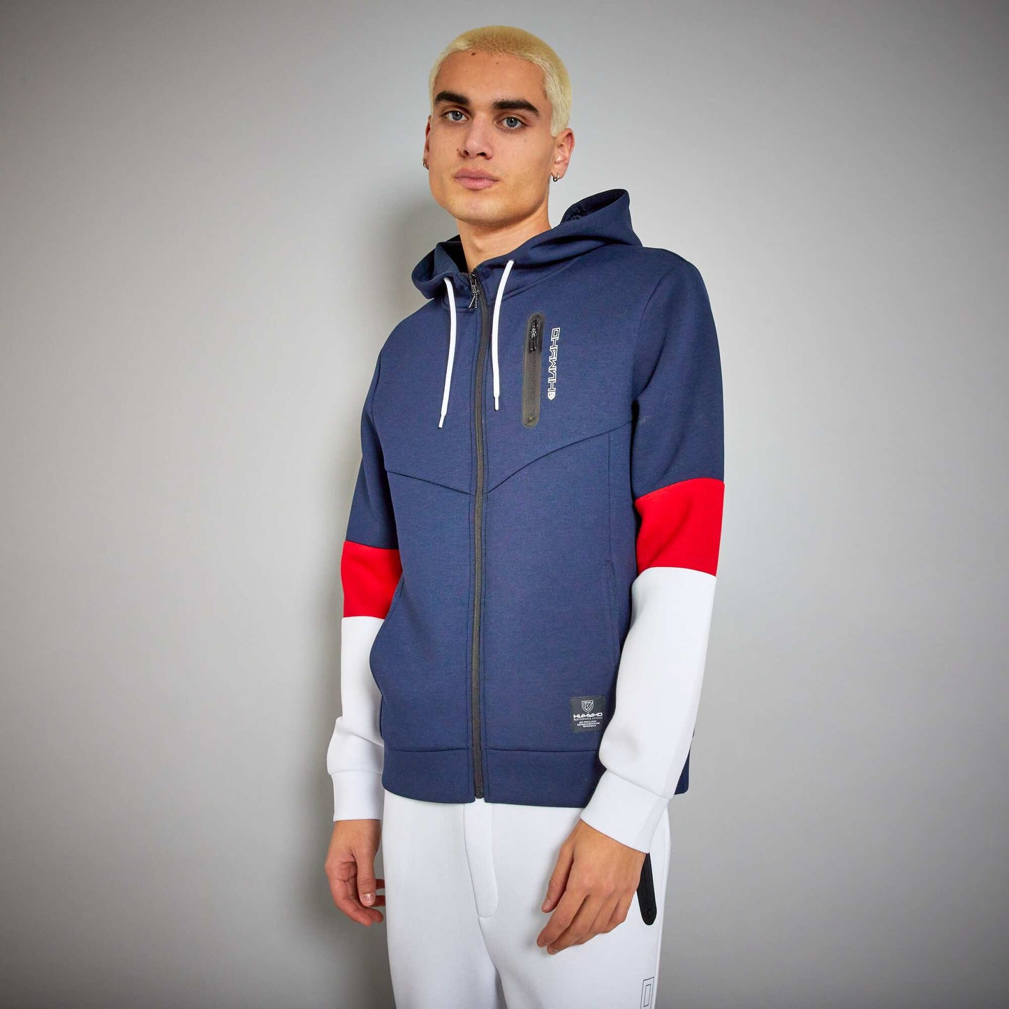 Sweat color-block en n opr ne Bleu