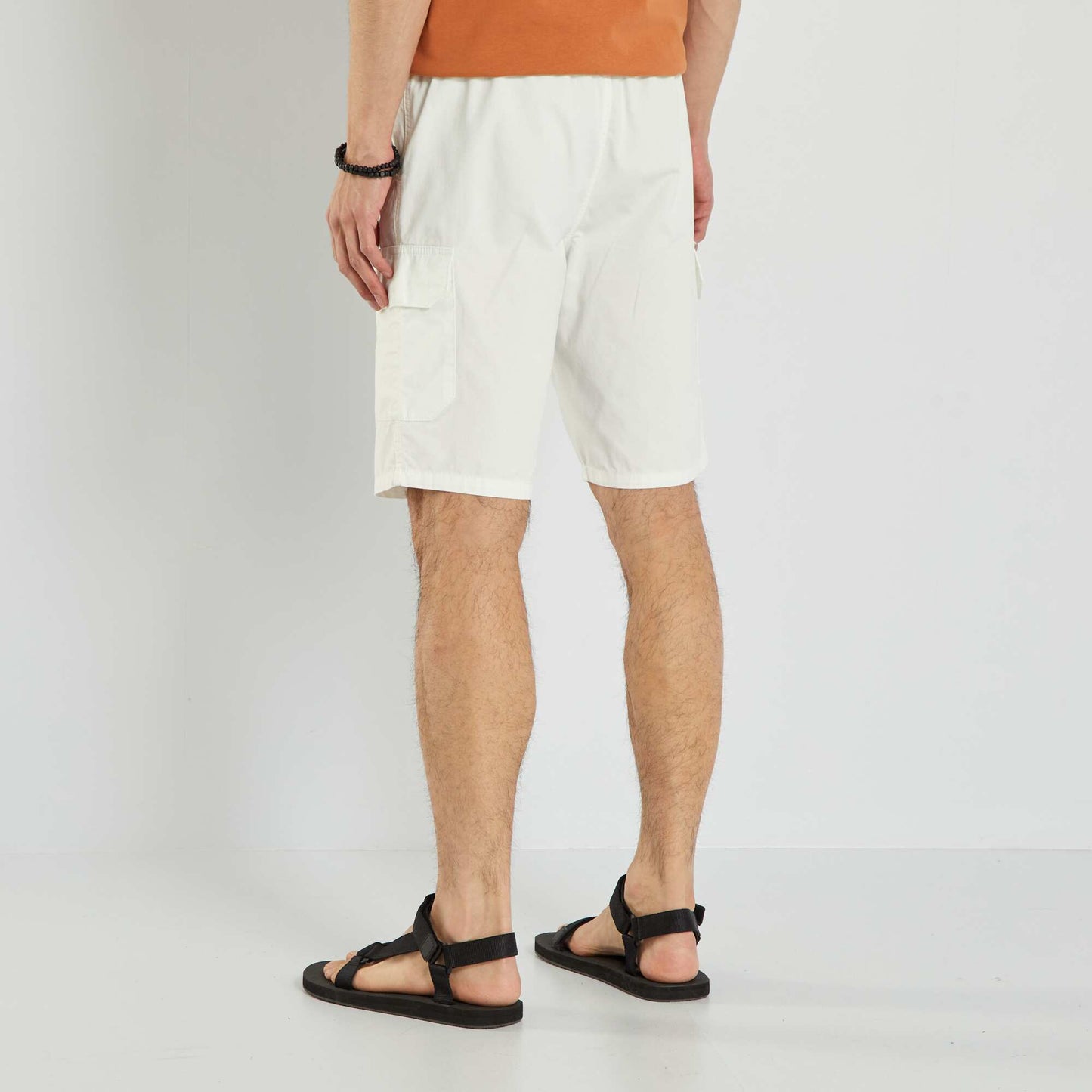 Bermuda en twill avec poches cargo Blanc