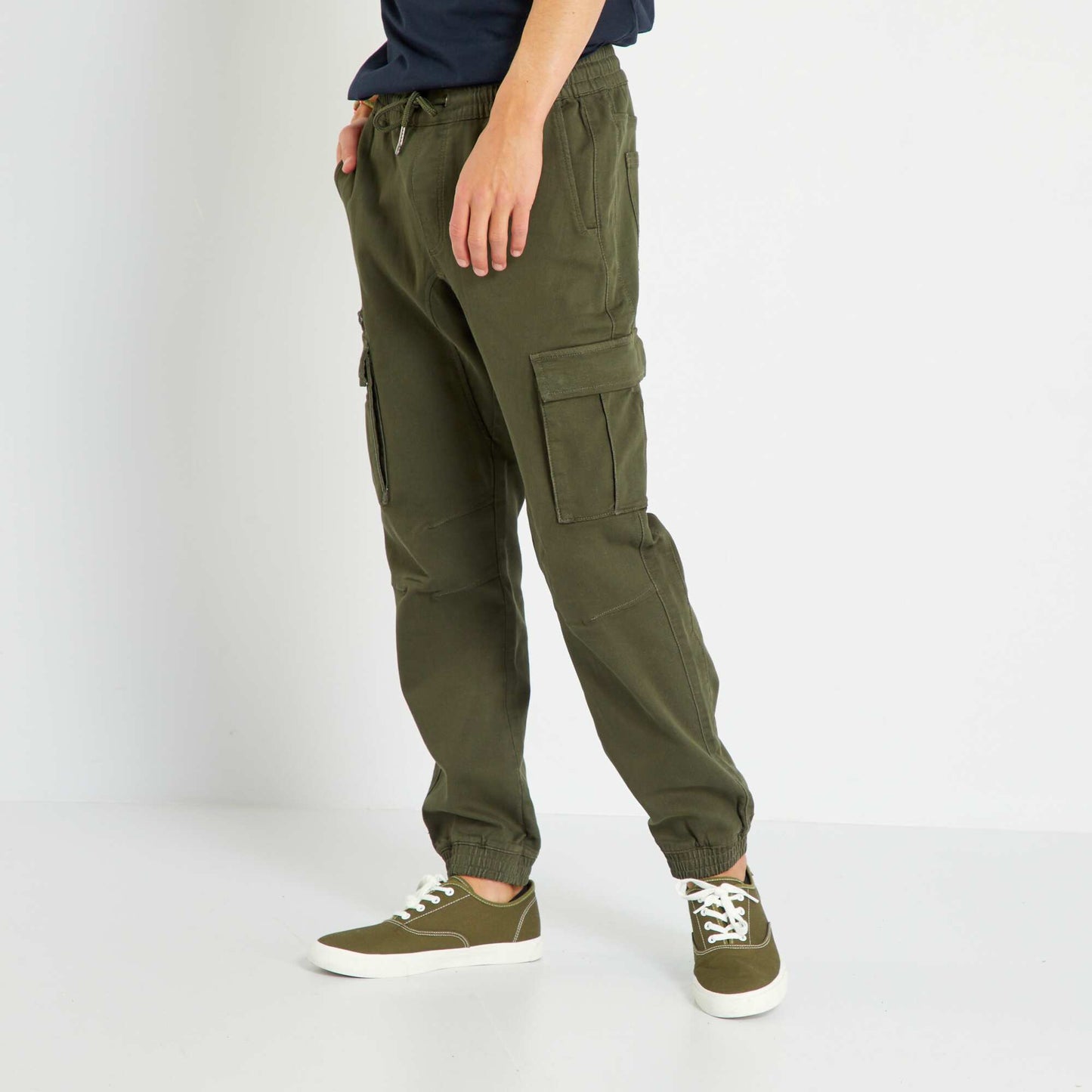 Pantalon jogger fit denim Kaki