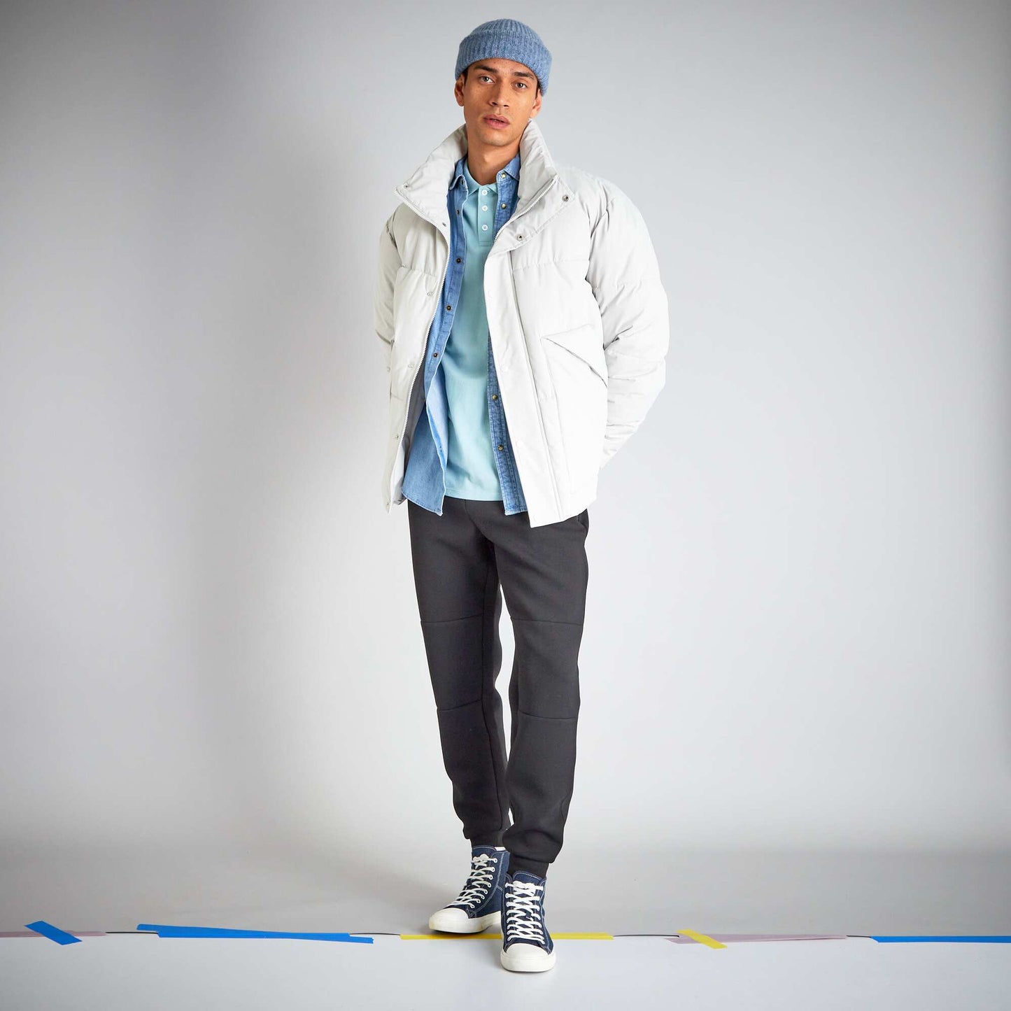 Polo en piqué de coton Bleu clair