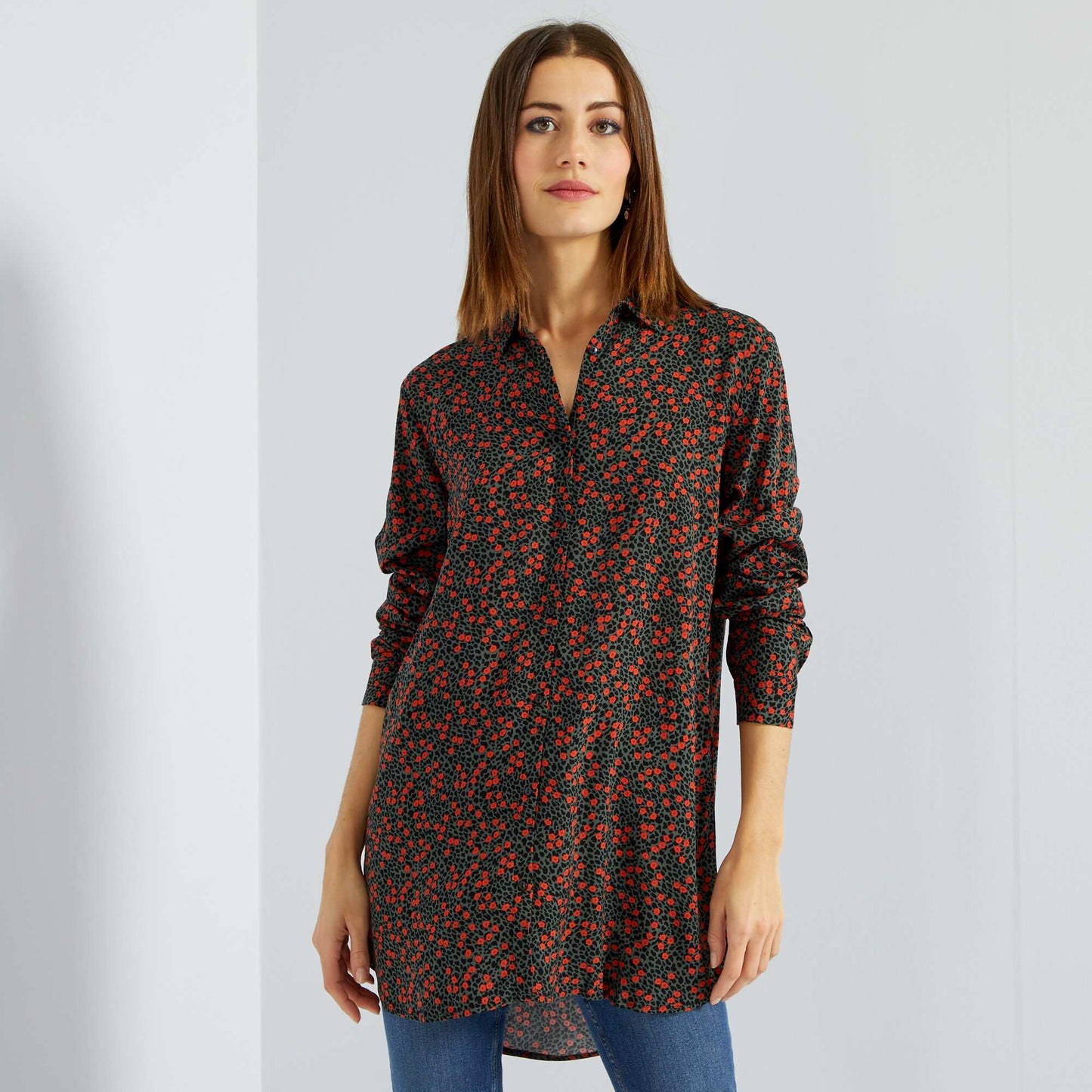 Chemisier imprim Kaki