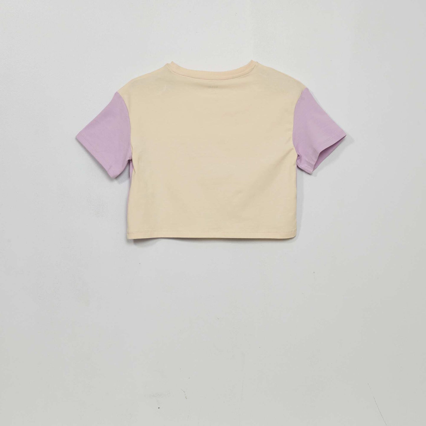 Tee-shirt crop top imprim Beige/violet