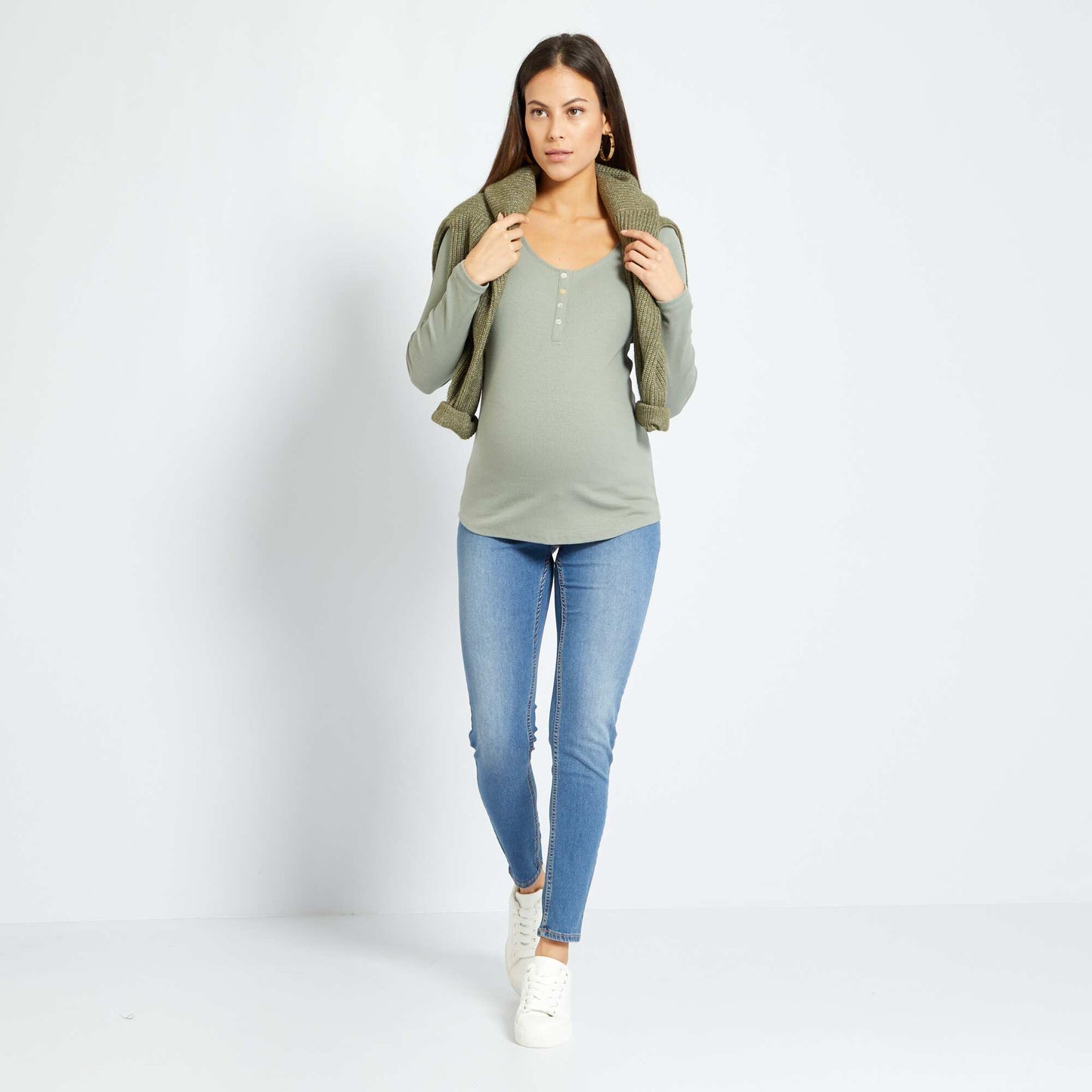 Jean skinny de maternit Bleu