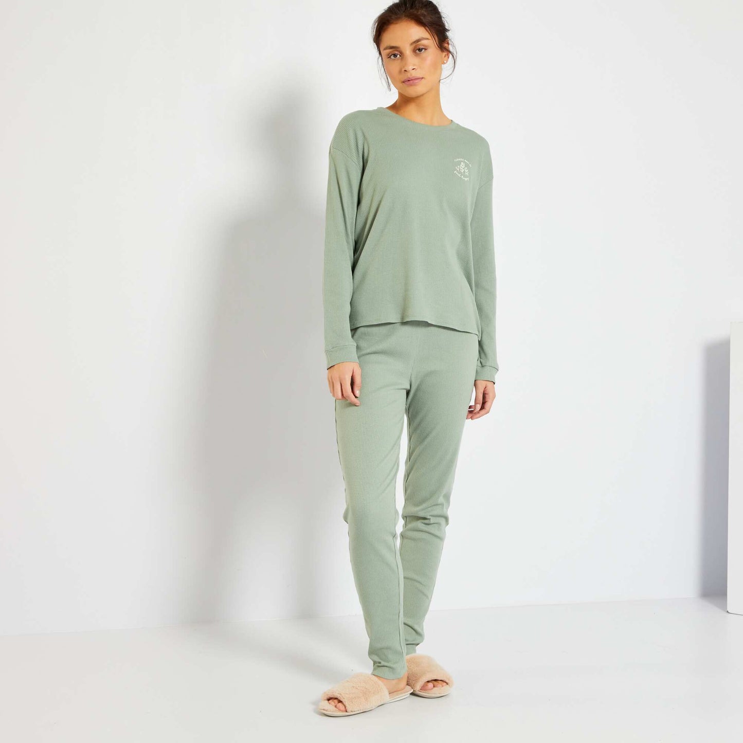 Pyjama long en maille c tel e Vert