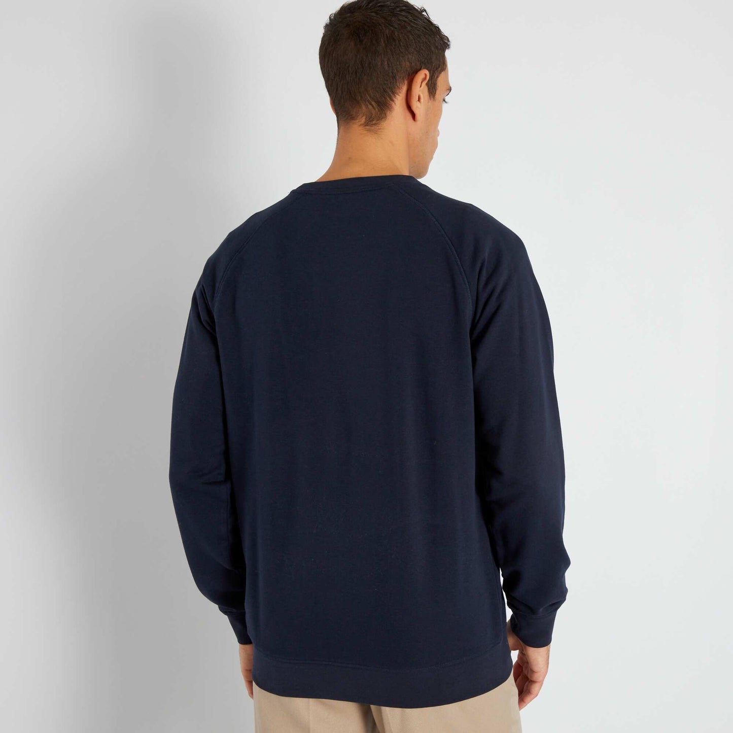 Sweat uni en molleton Bleu marine