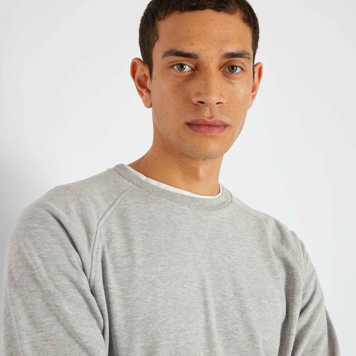 Sweat uni en molleton Gris