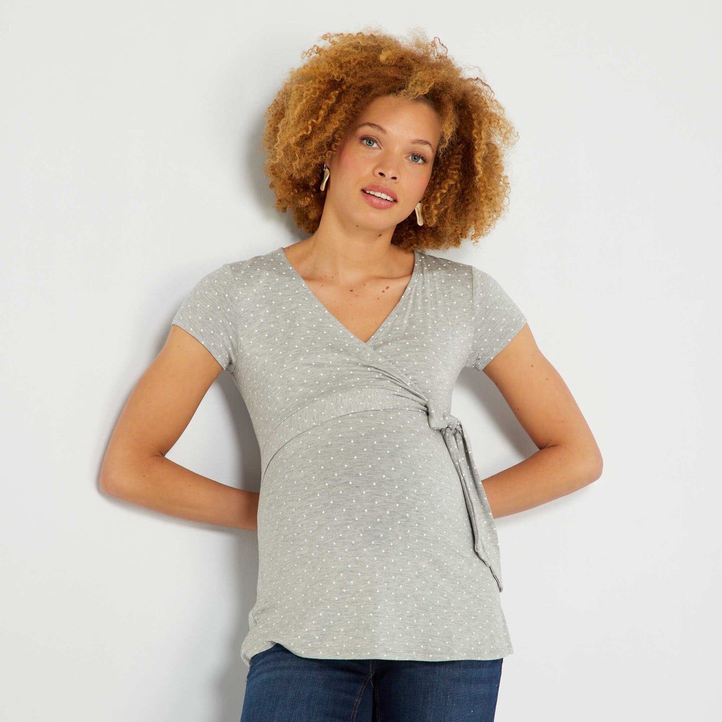 Tee-shirt d'allaitement Gris