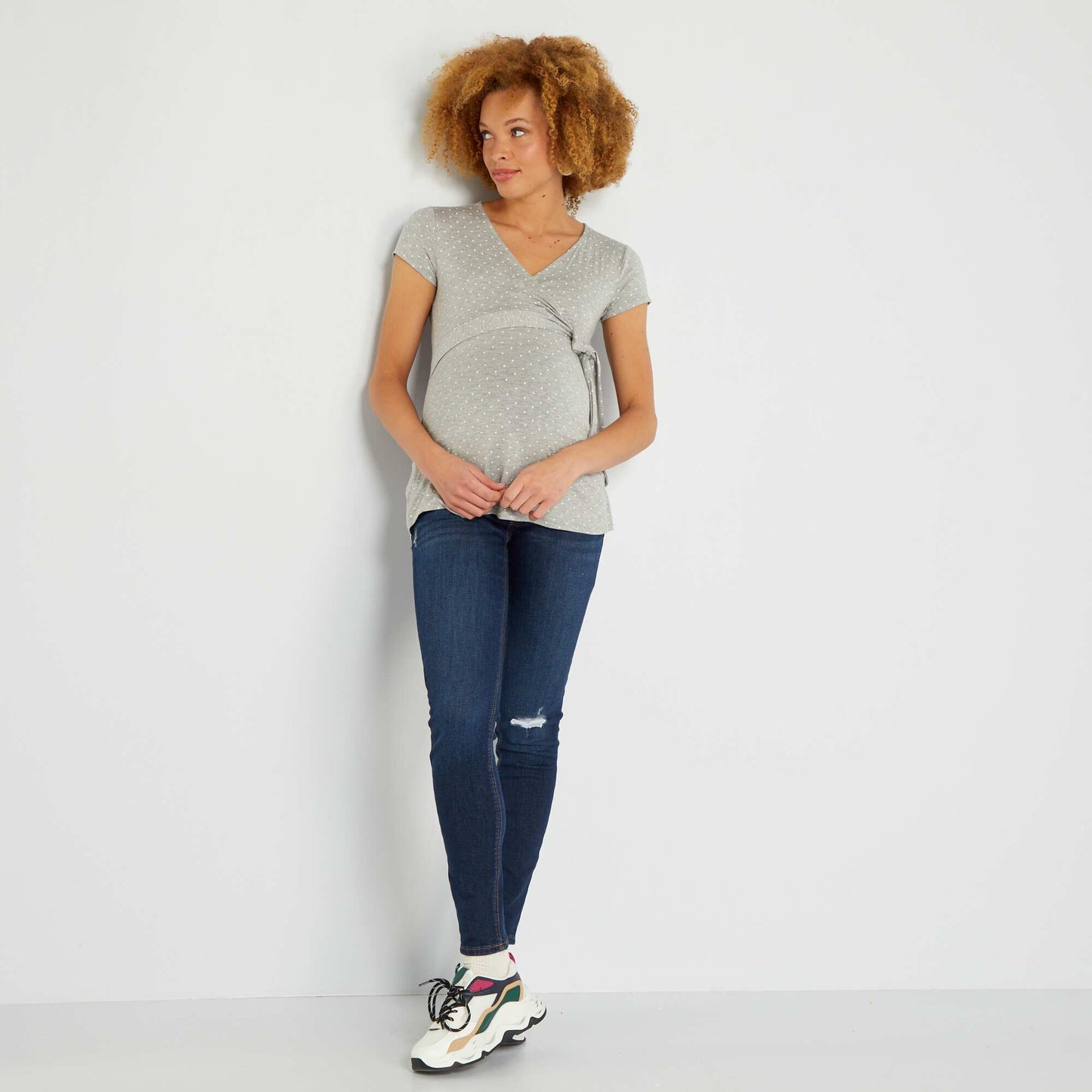 Tee-shirt d'allaitement Gris