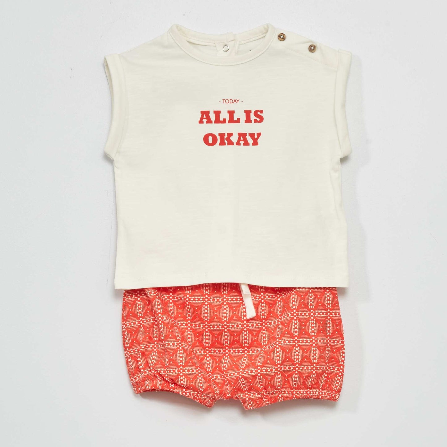 T-shirt en jersey + bloomer - 2 pi ces Rouge/blanc