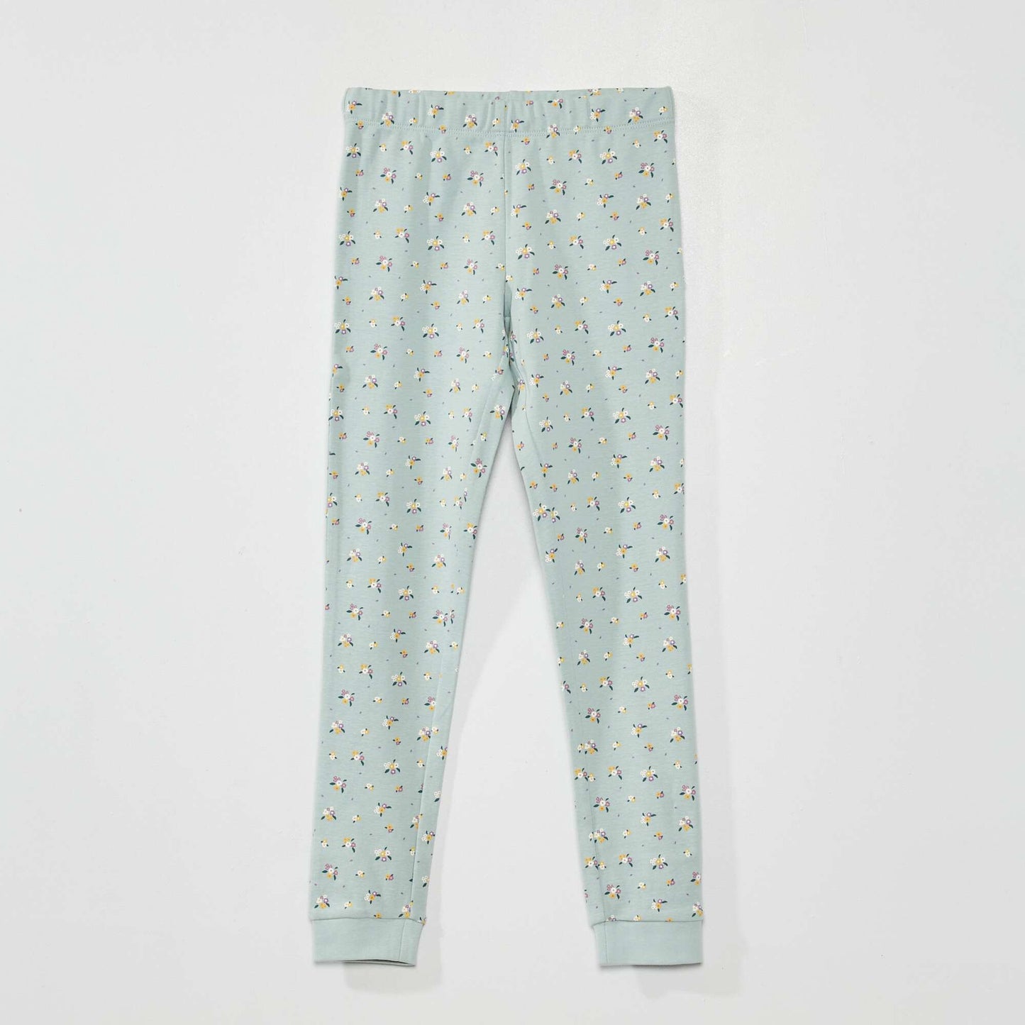 Pyjama long fleuri - 2 pi ces Bleu