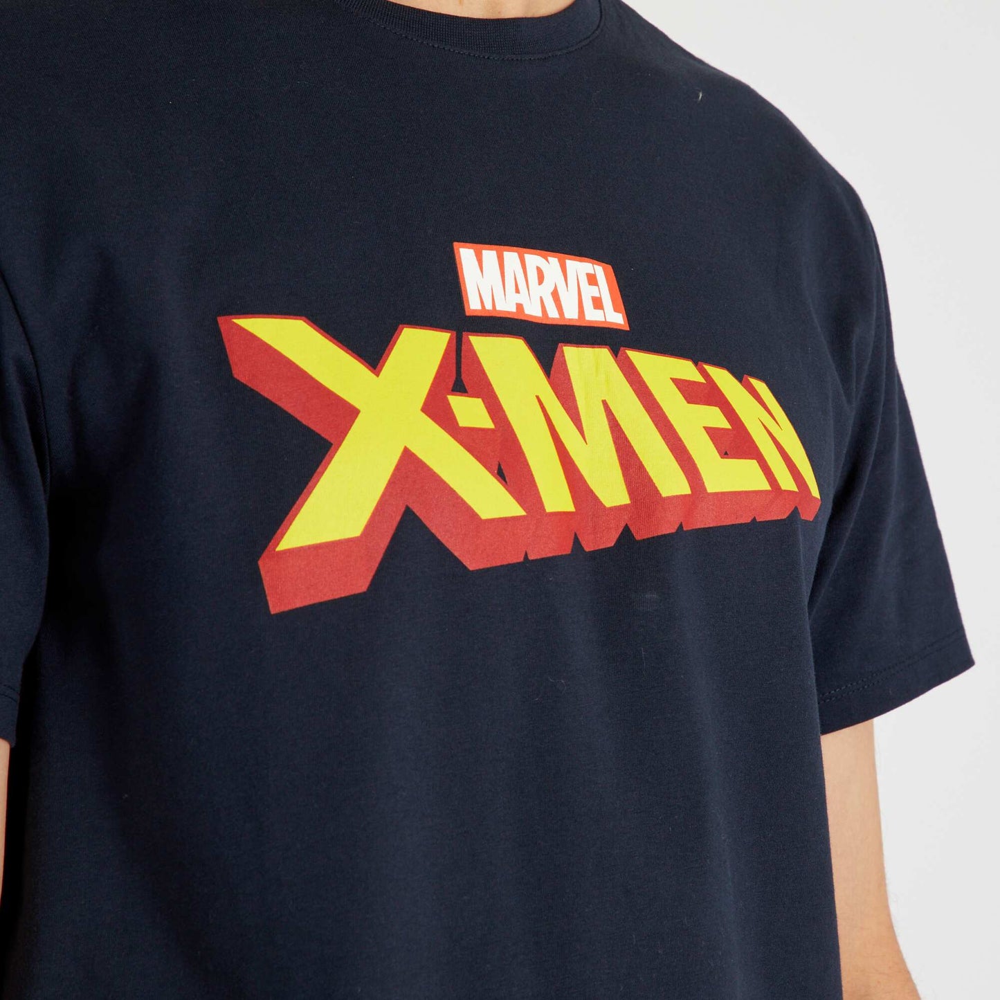 T-shirt col rond 'Marvel' Bleu marine