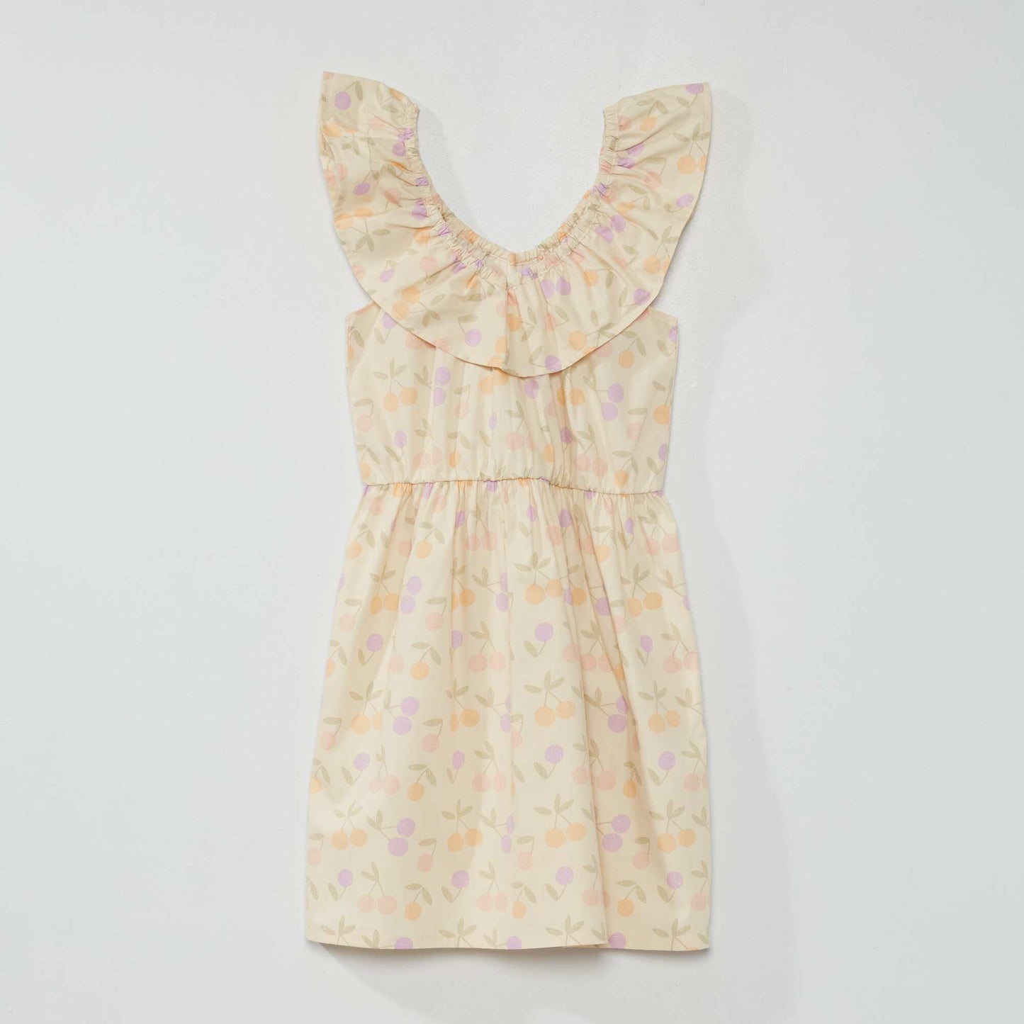 Robe imprim e col bardot Ecru