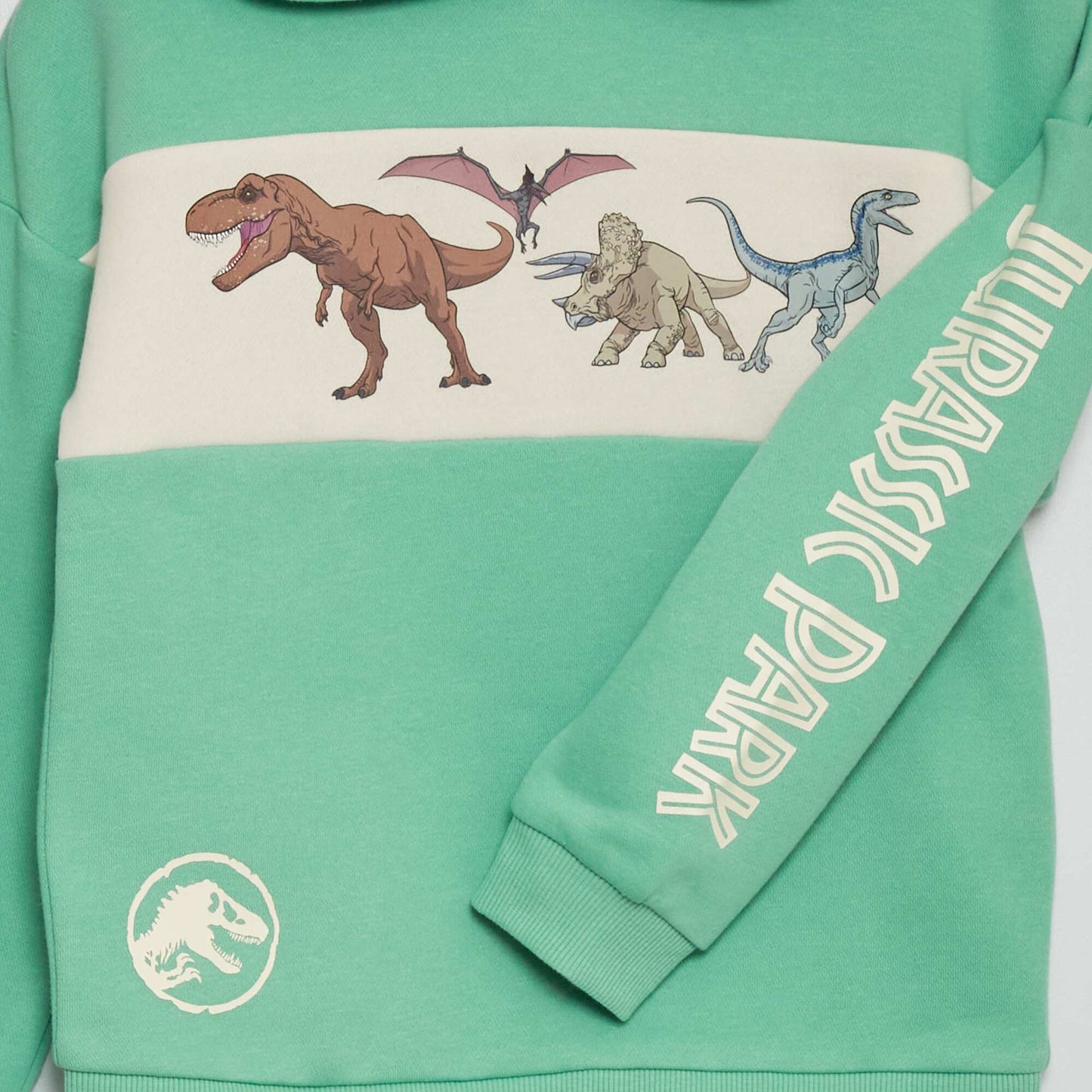 Sweat capuche 'Jurassic Park' Vert