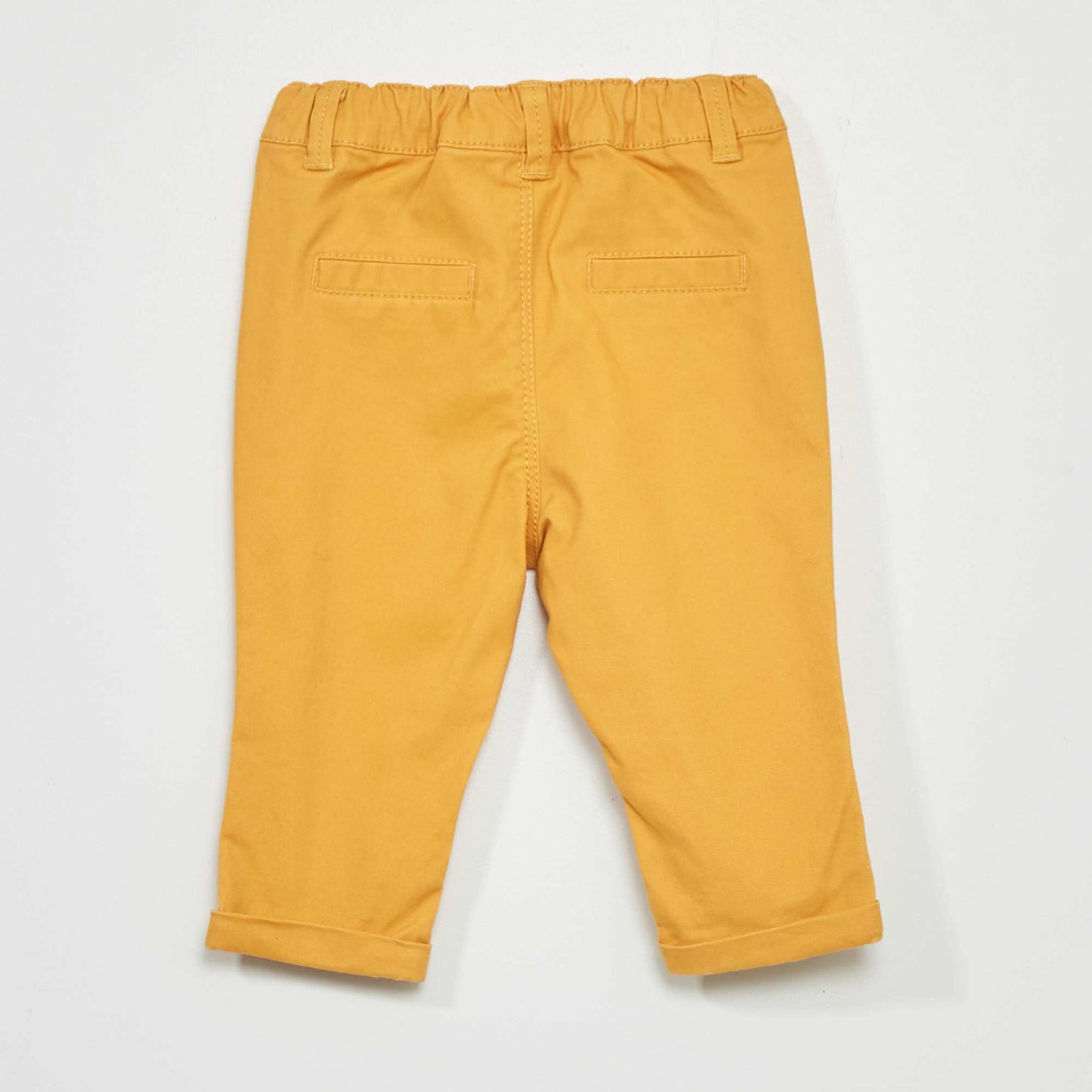 Pantalon chino stretch Jaune moutarde