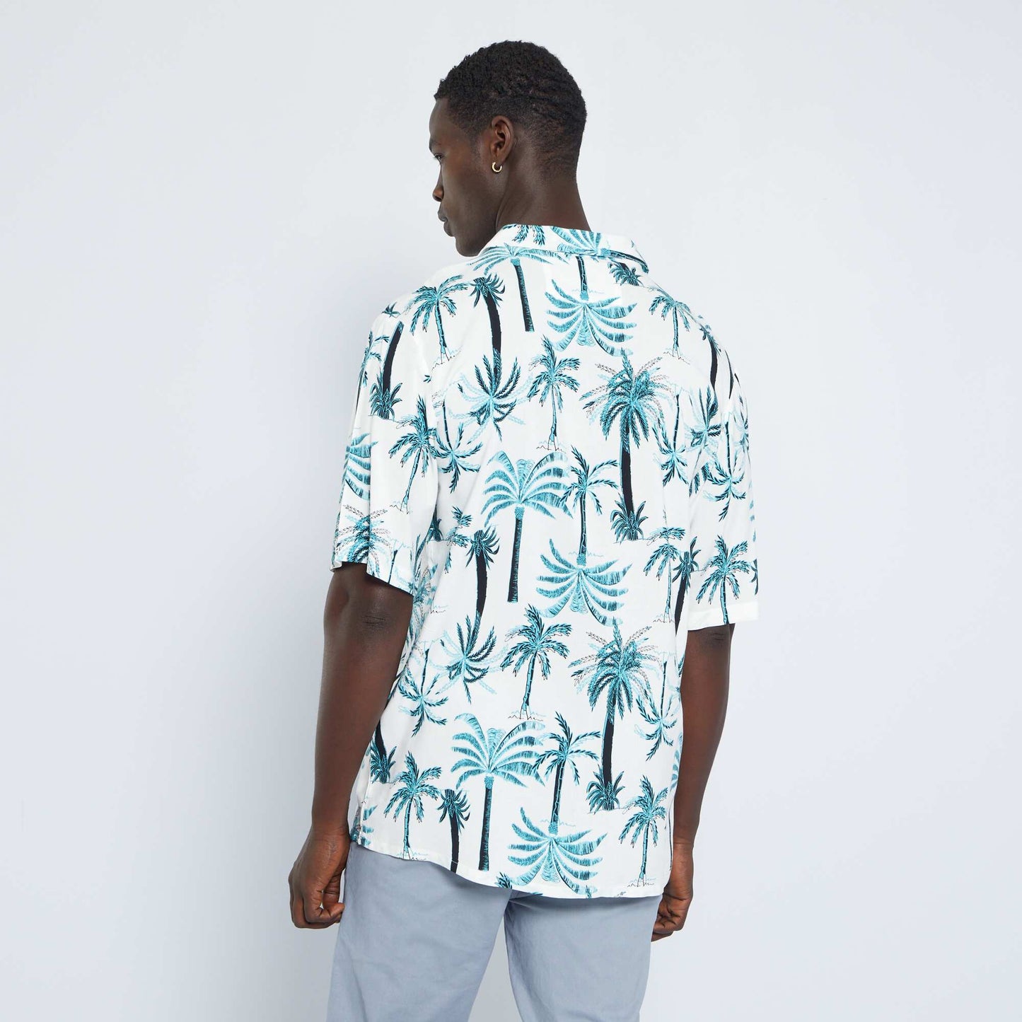 Chemise fluide et l g re motifs Blanc