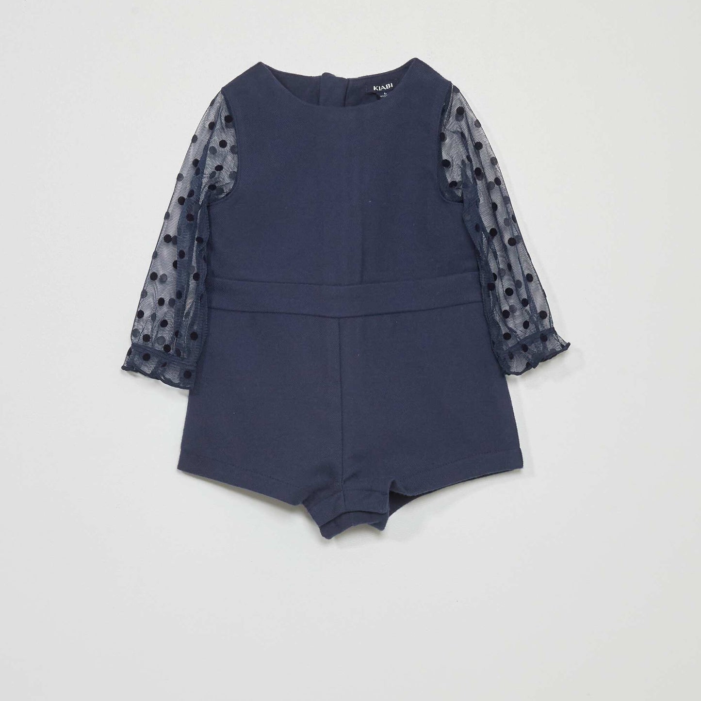 Ensemble combishort + collant Bleu/blanc