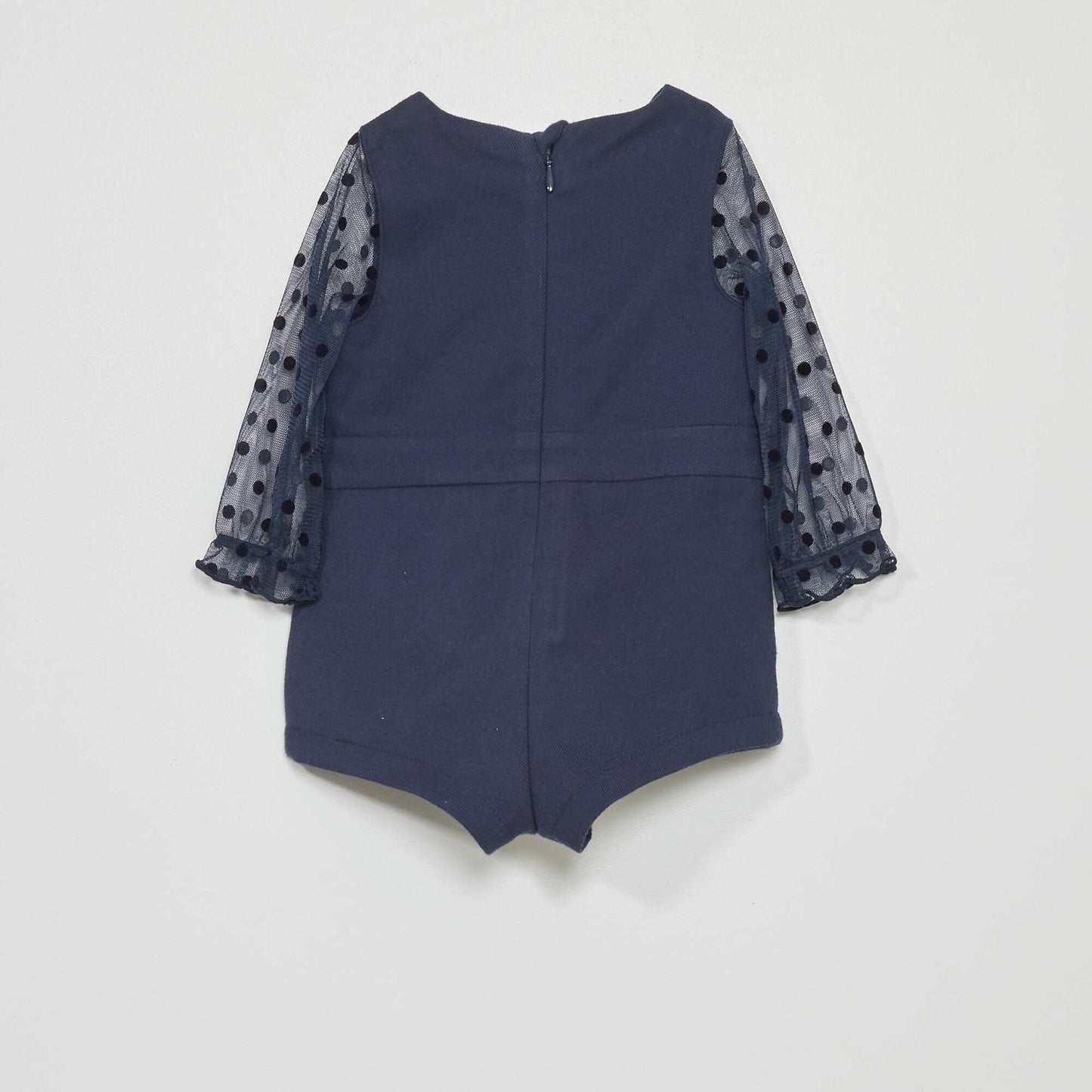 Ensemble combishort + collant Bleu/blanc