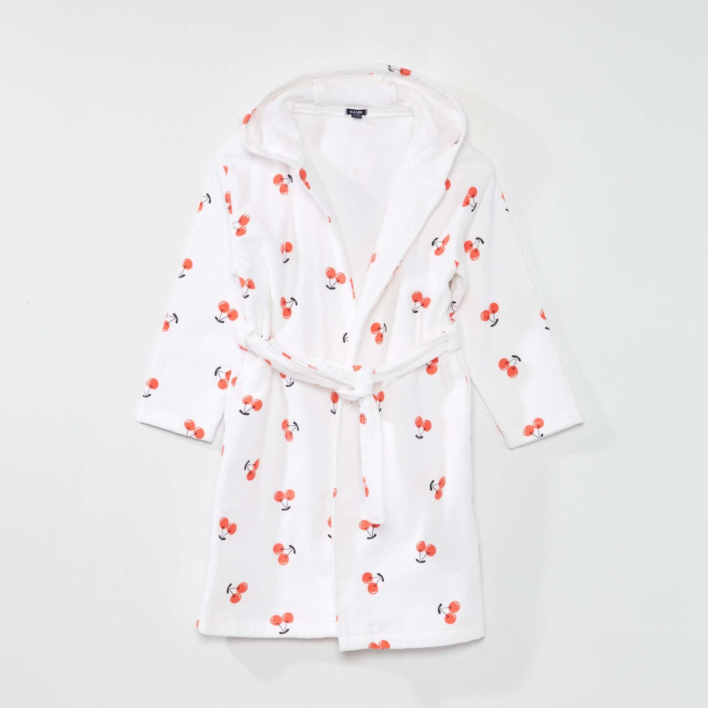 Peignoir ponge 'Cerises' Blanc