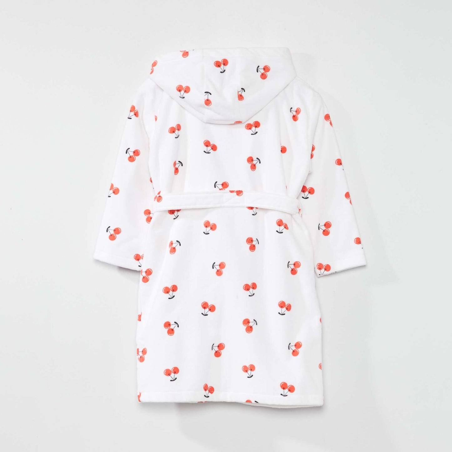 Peignoir ponge 'Cerises' Blanc