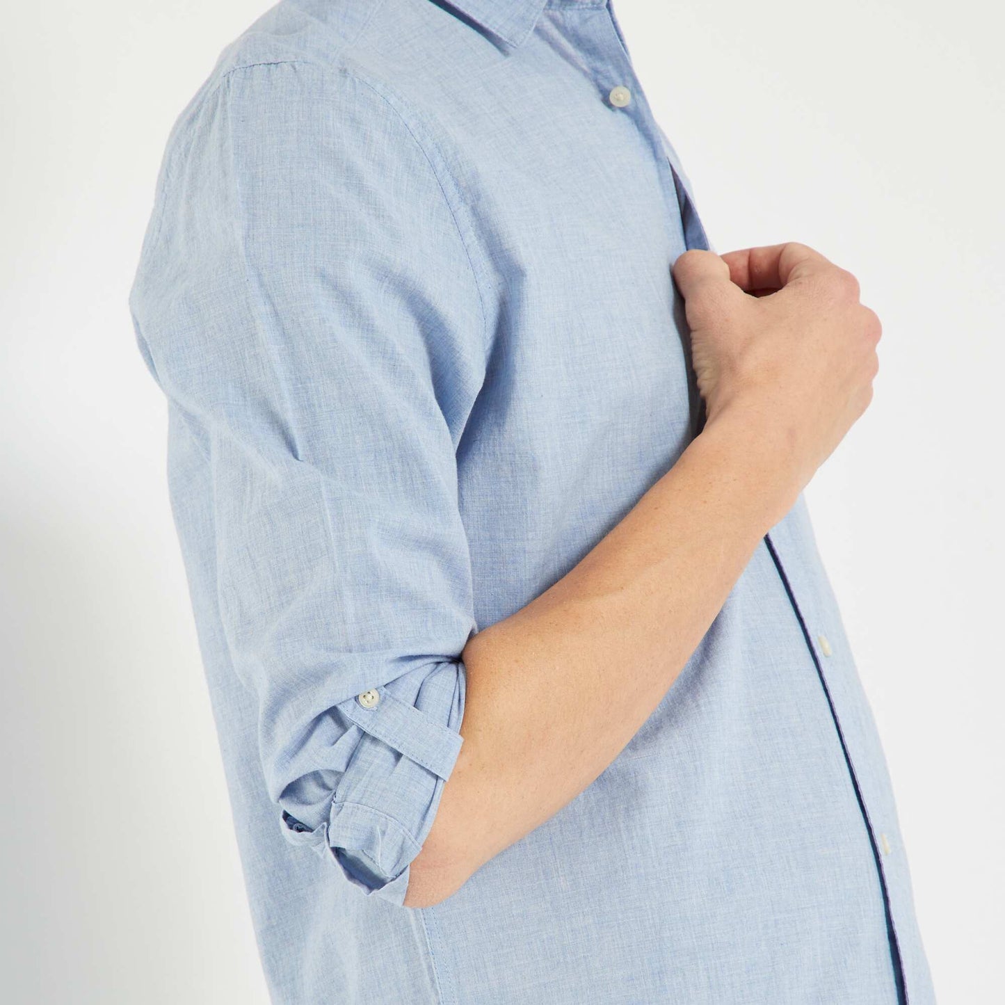 Chemise regular manches longues Bleu