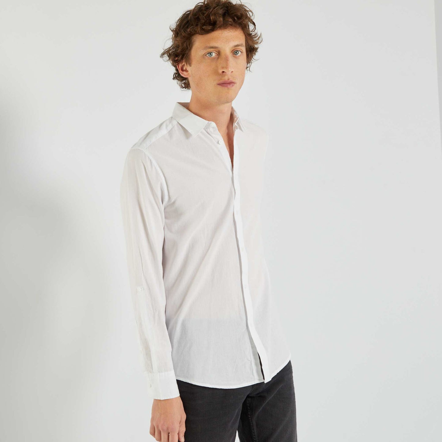 Chemise regular manches longues blanc