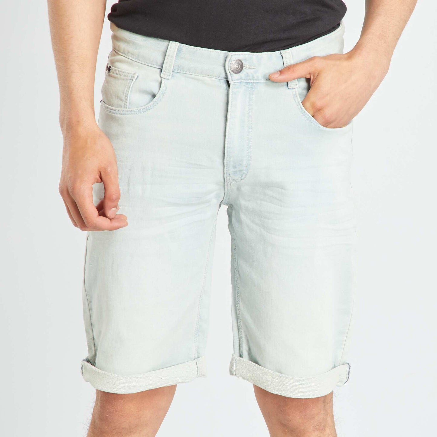 Bermuda en jean taille standard Triple stone