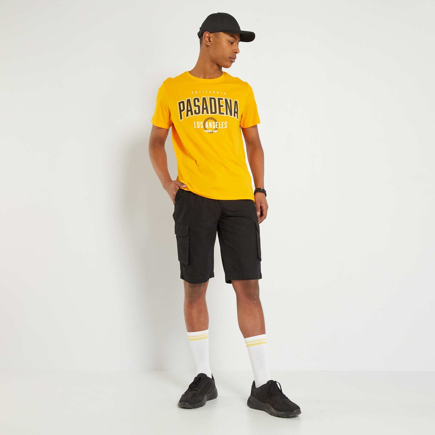 Bermuda avec poches cargo noir