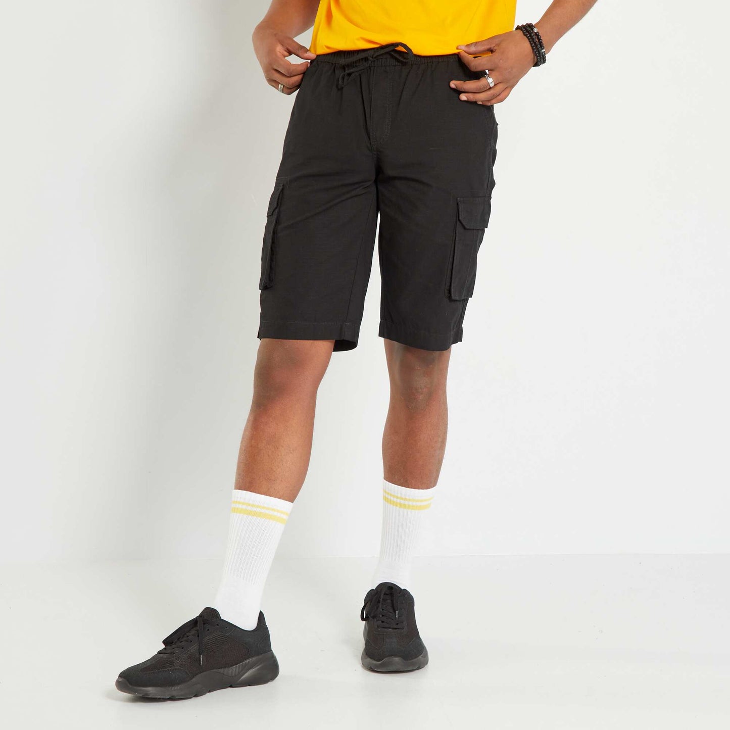 Bermuda avec poches cargo noir