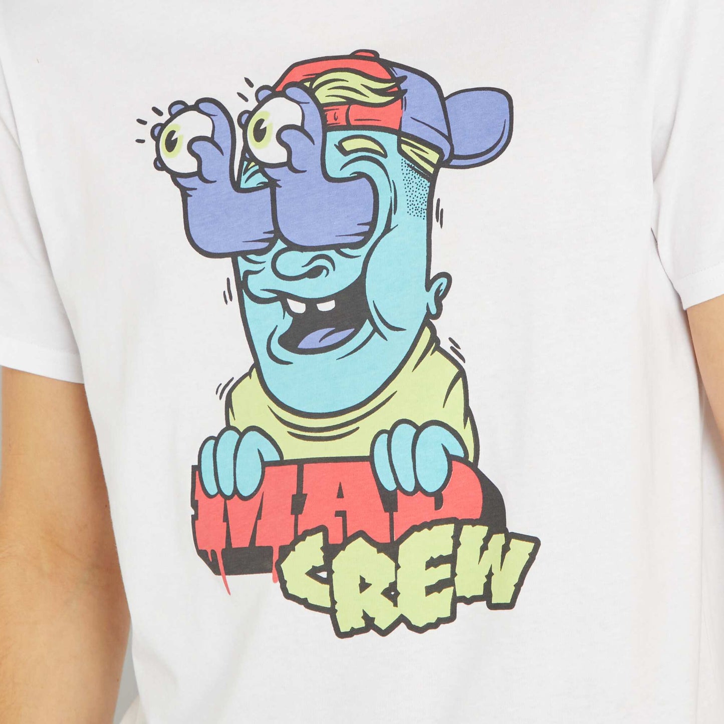 T-shirt imprim col rond Blanc