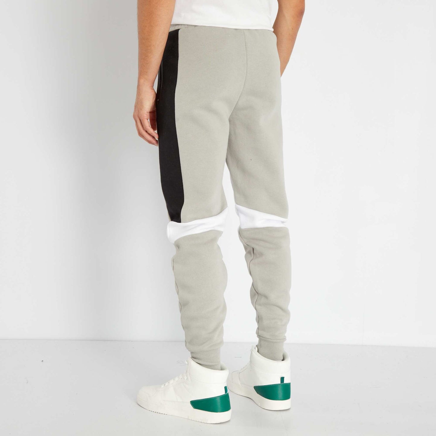 Pantalon jogging color-block Gris