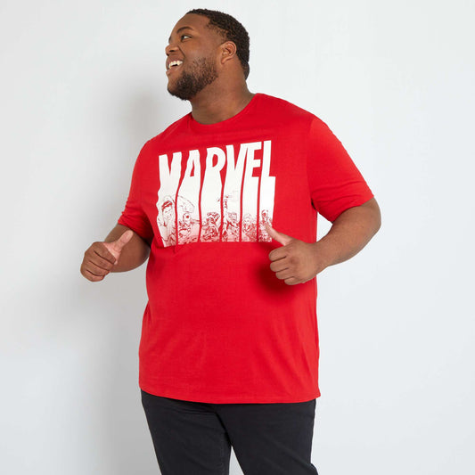 T-shirt 'Marvel' col rond Rouge