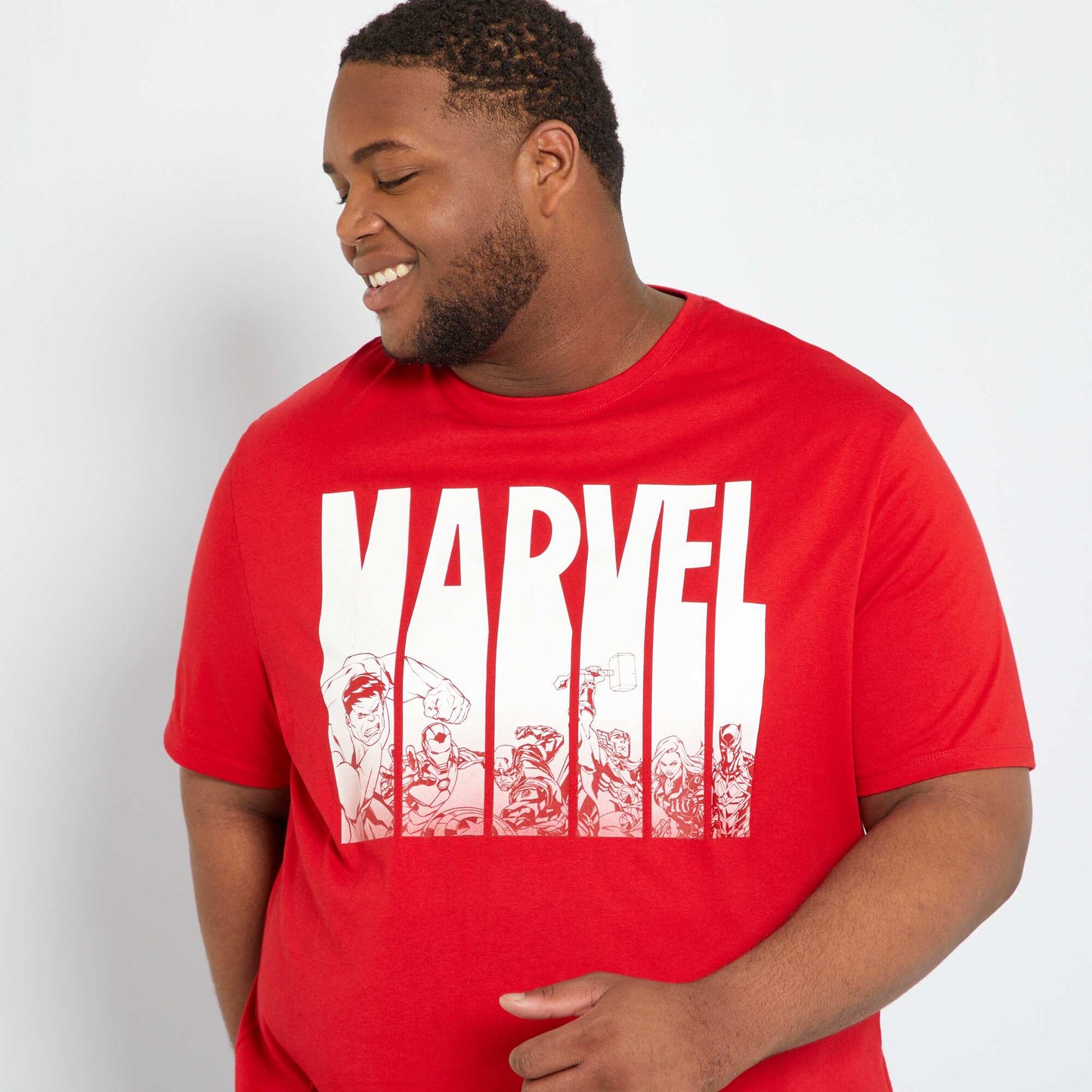 T-shirt 'Marvel' col rond Rouge