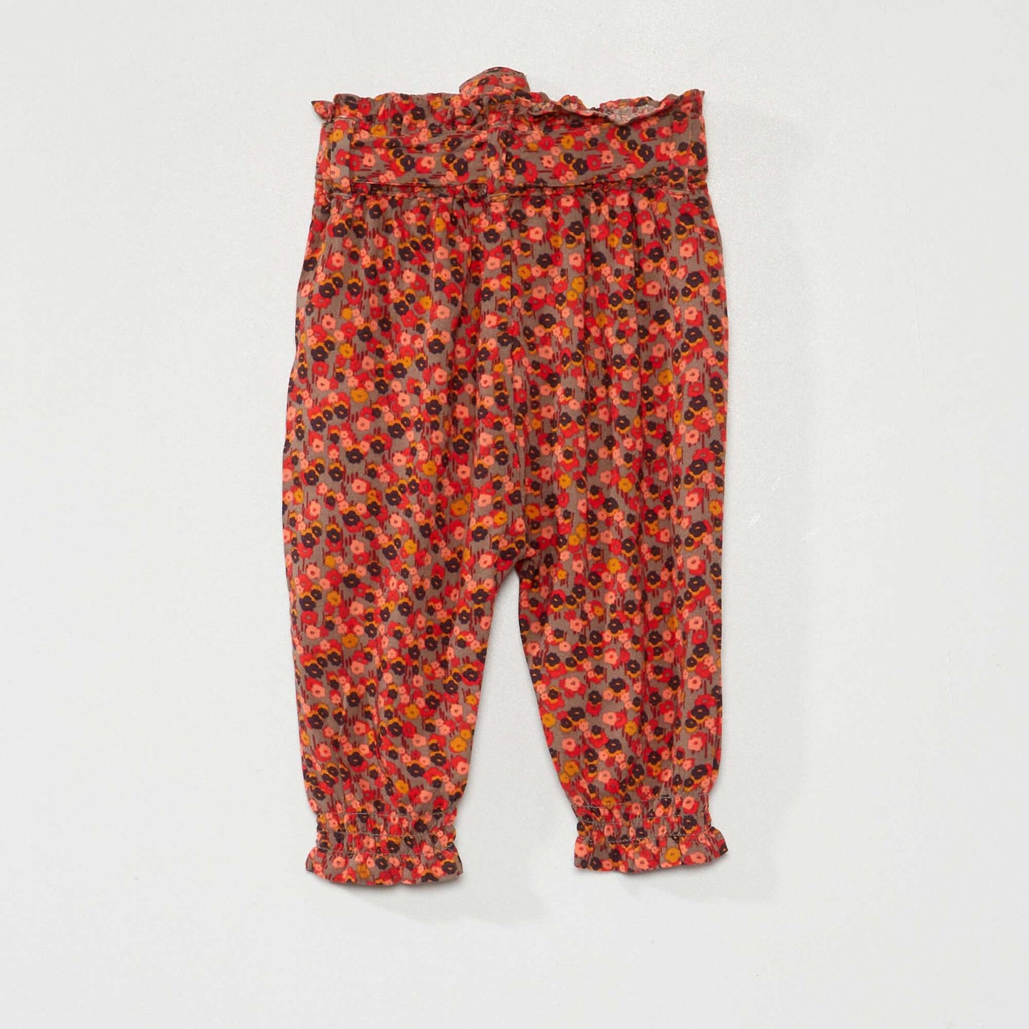 Pantalon fluide avec imprim Gris/orange