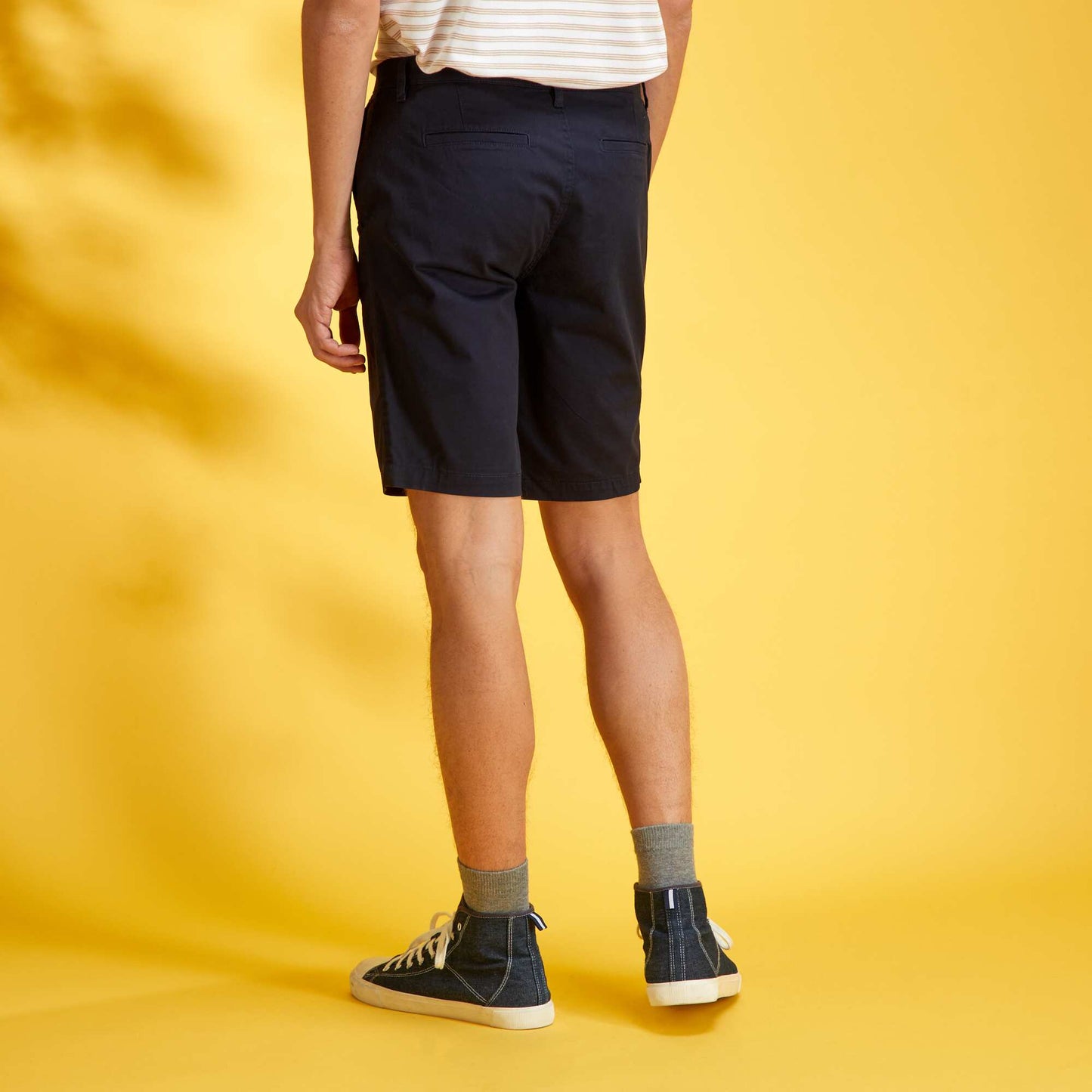 Bermuda chino uni Bleu marine